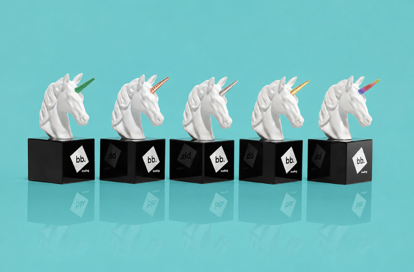 bb trading anniversary unicorns for 1, 5, 10, 15 and 25 years at bb.