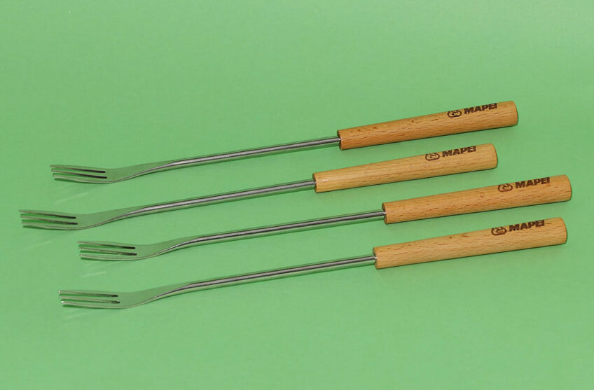 Fonduegabeln mit Logo für Mapei