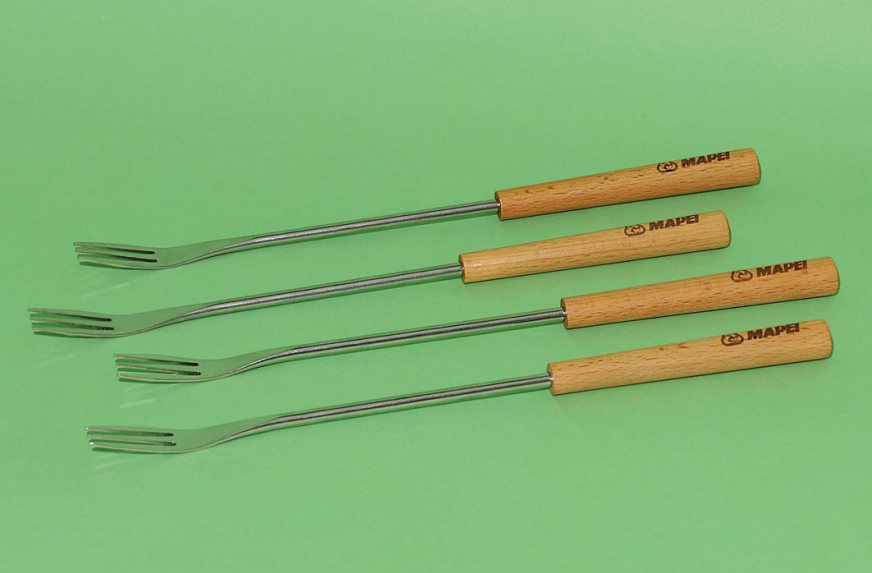 Fonduegabeln mit Logo für Mapei