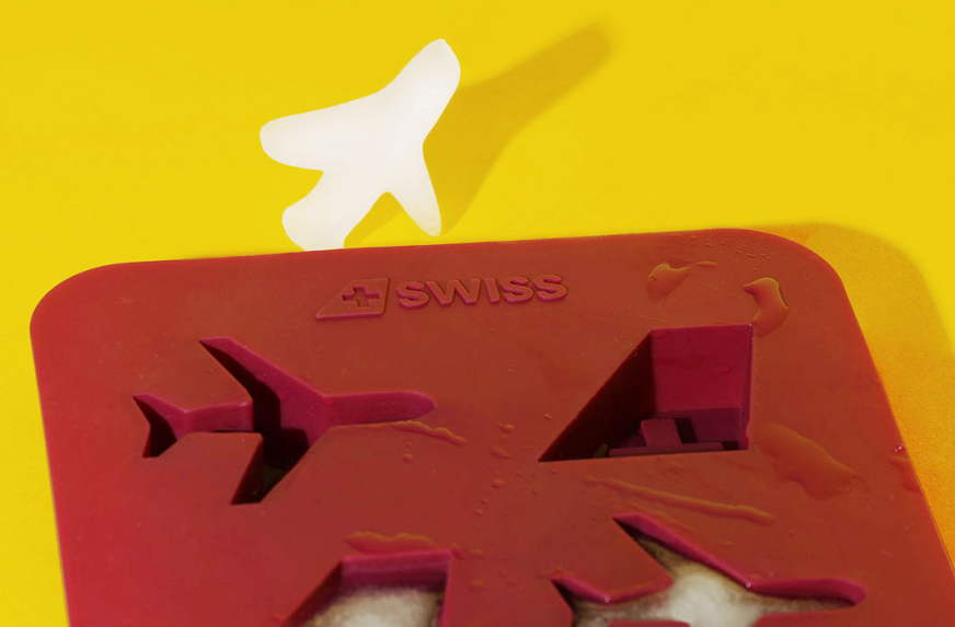 Moules à glaçons en silicone pour Swiss International Air Lines