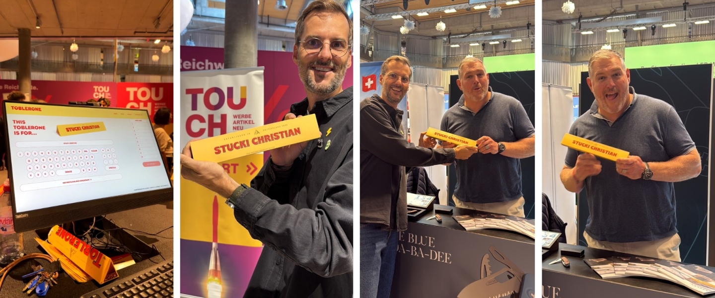 TOUCH 2026: Schwinglegende Christian Stucki bekommt von uns eine personalisierte Toblerone