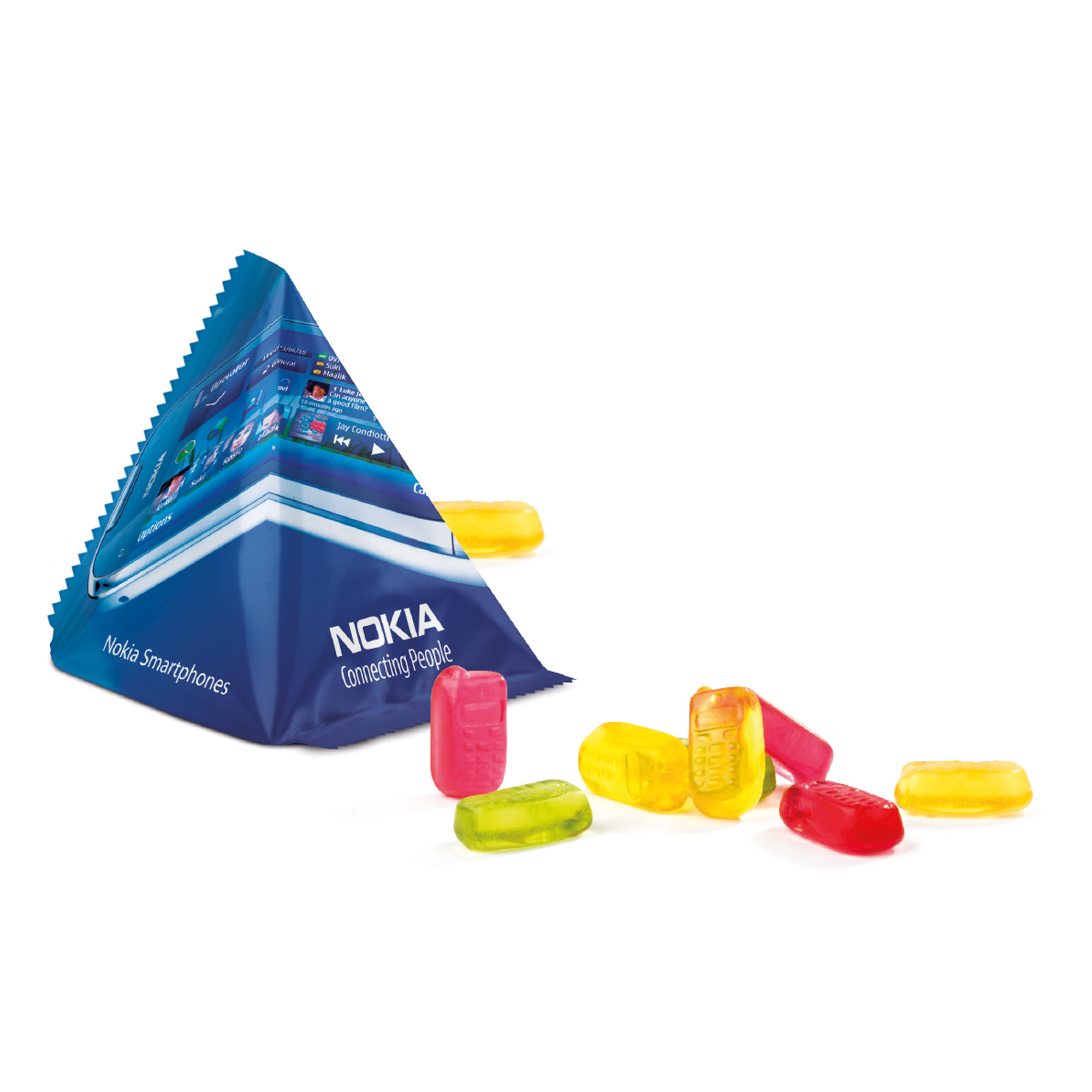 Trolli fruit gum tetrahedron 15 g with individual design