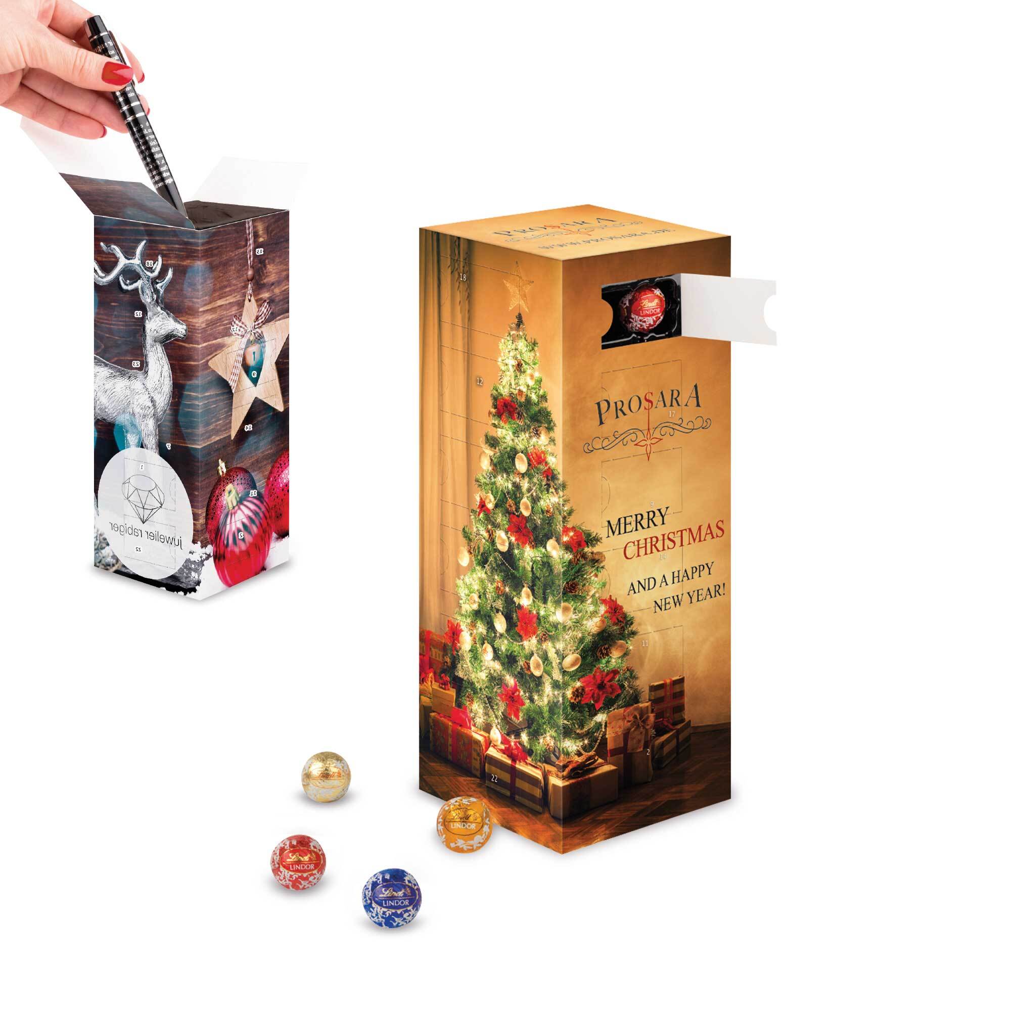 Lindt Mini Balls Advent Calendar in FSC Box personalized