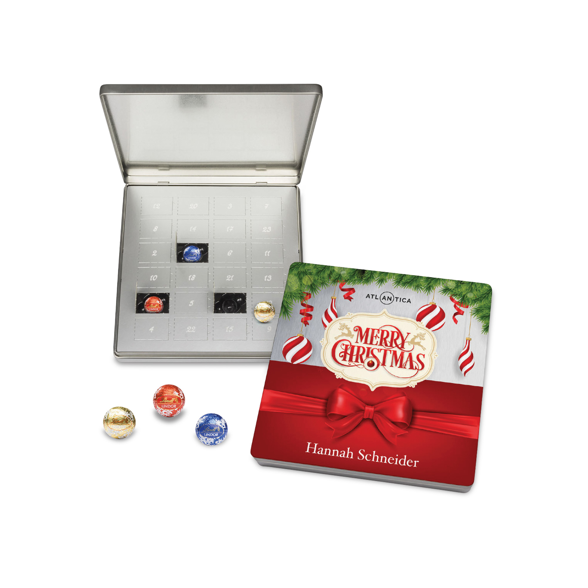 Lindt Lindor Adventskalender-Box 115 g personalisierbar