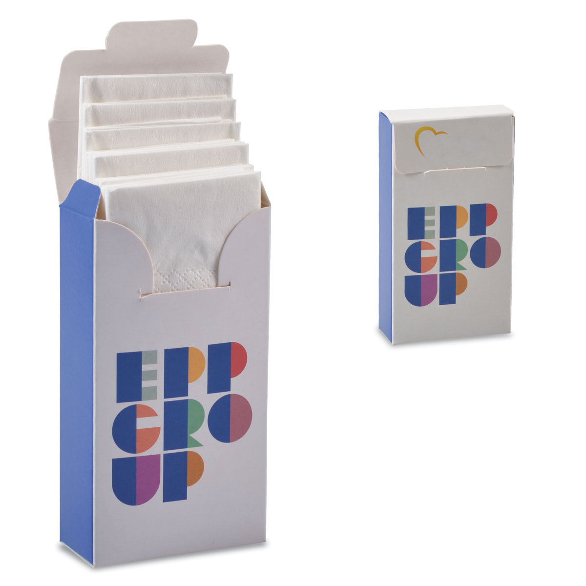 Mouchoirs en papier 10 pcs. en boîte FSC avec impression circulaire