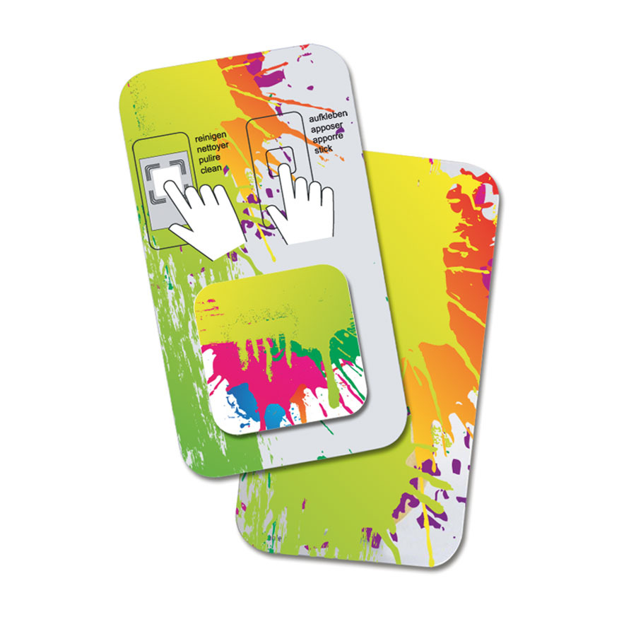 Smartphone cleaner 2.8 x 2.8 cm on insert card 10 x 5.7 cm