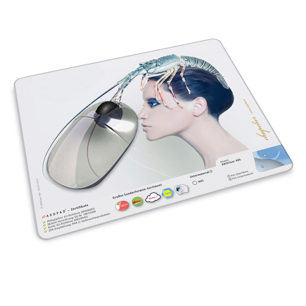 Mausmatte Clear 400 24 x 19,5 x 0,05 cm Made in Germany
