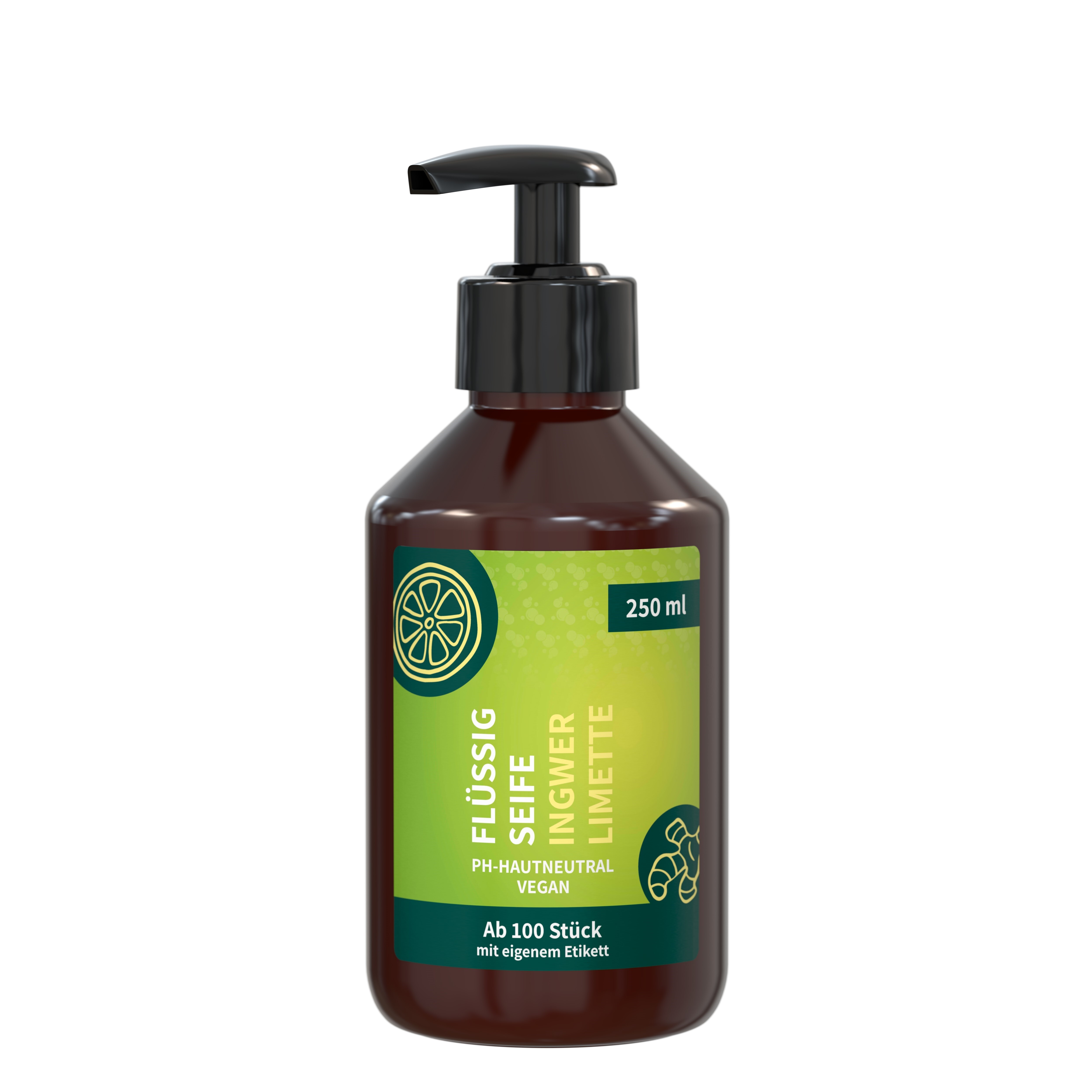 Savon pour les mains romarin-gingembre 250 ml vegan en distributeur rPET