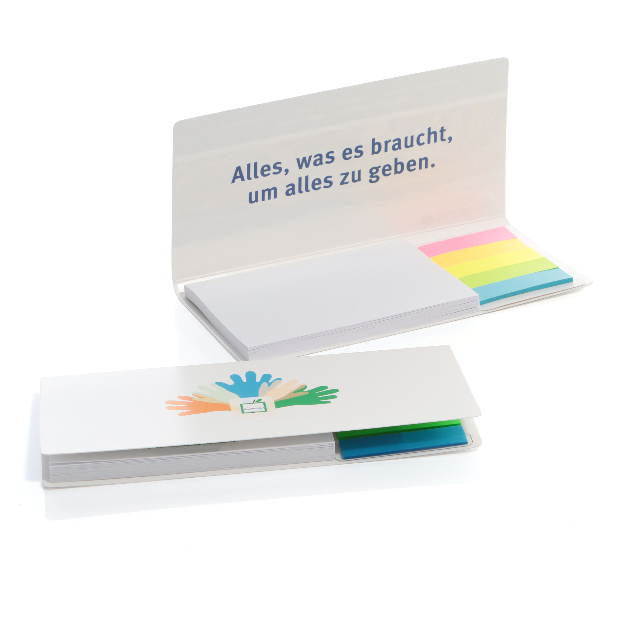 Set de notes adhésives couverture souple 16 x 7,5 cm imprimable sur toute la surface