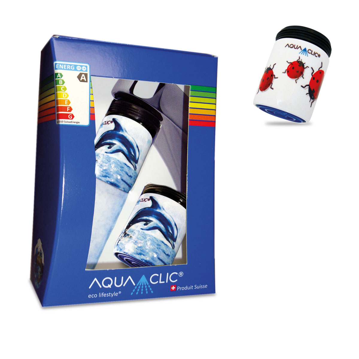 AquaClic aerator brass/plastic Ø 2.5 cm Swiss Made