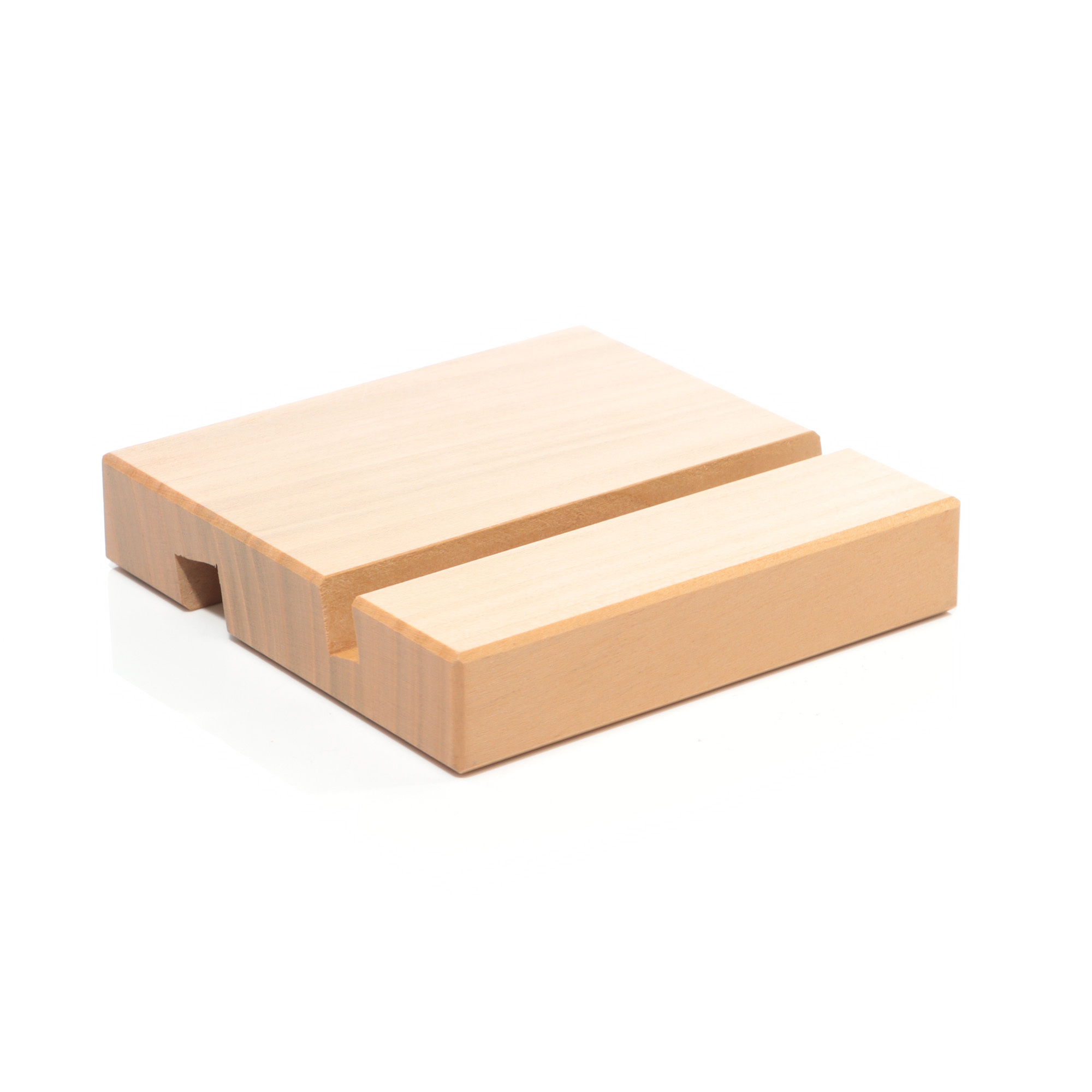 Smartphone holder FSC cherry wood lacquered Swiss Made