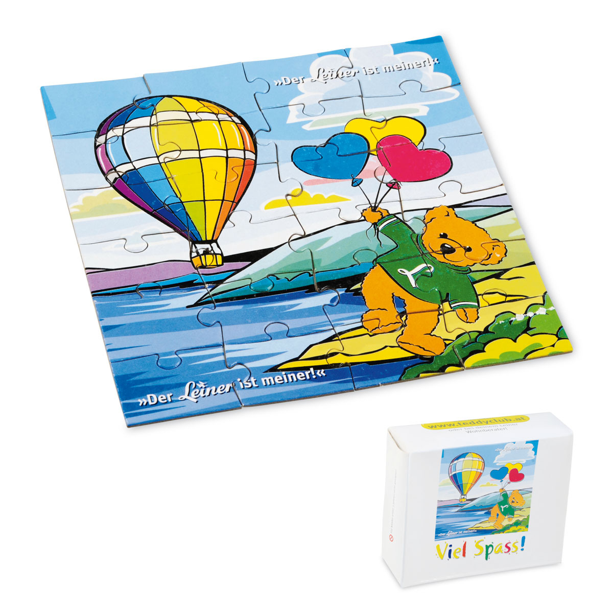 Puzzle 24-teilig 260 g/m² Unterkarton 600 g/m² 12,5 x 17 cm