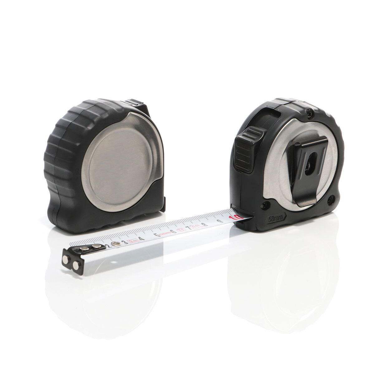 Roll-up measuring tape 3 meters with belt clip and stopper