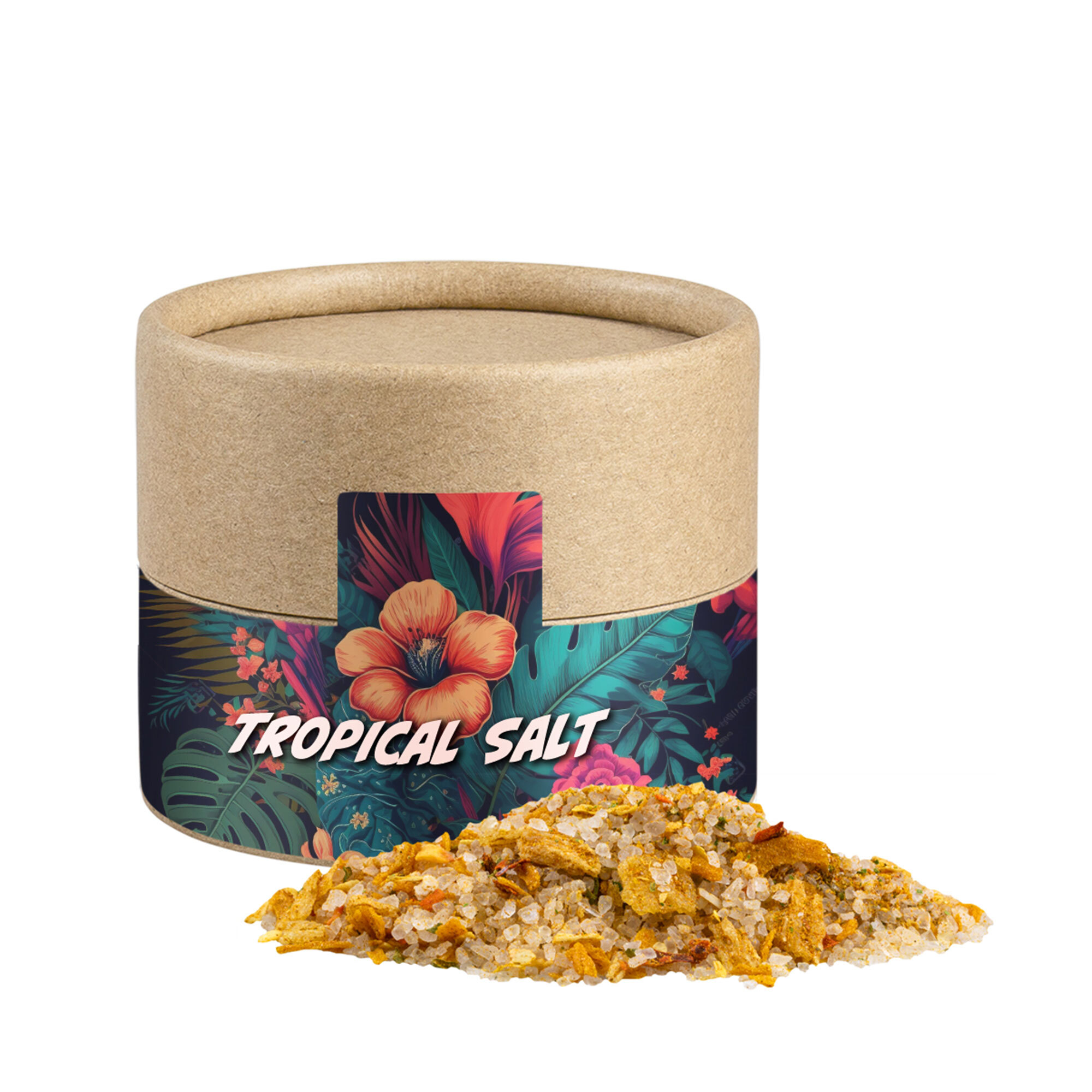 Organic tropical salt in a cardboard box 50 g Ø 6 x 5 cm Made in Germany