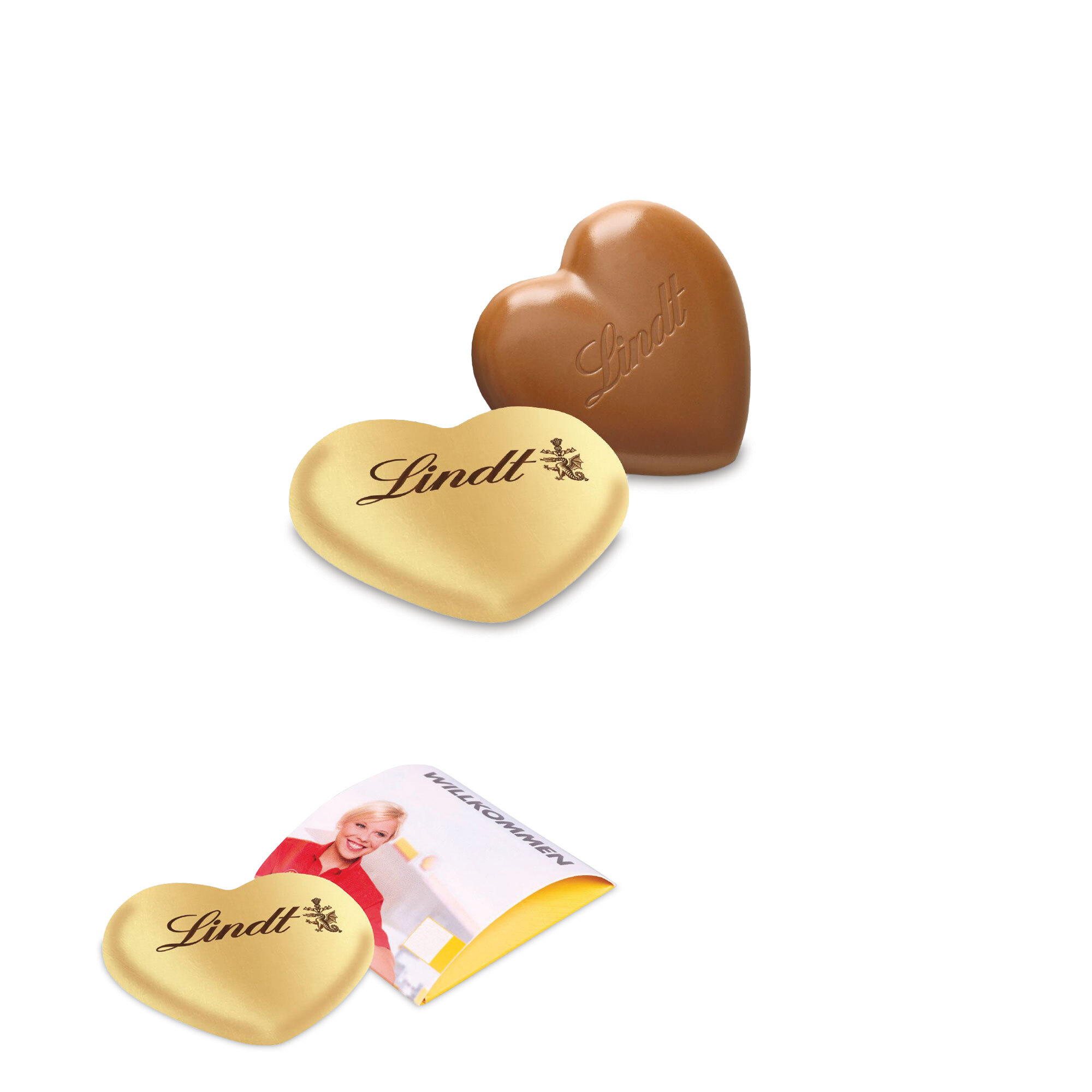 Lindt chocolate heart milk chocolate 20 g in FSC letter