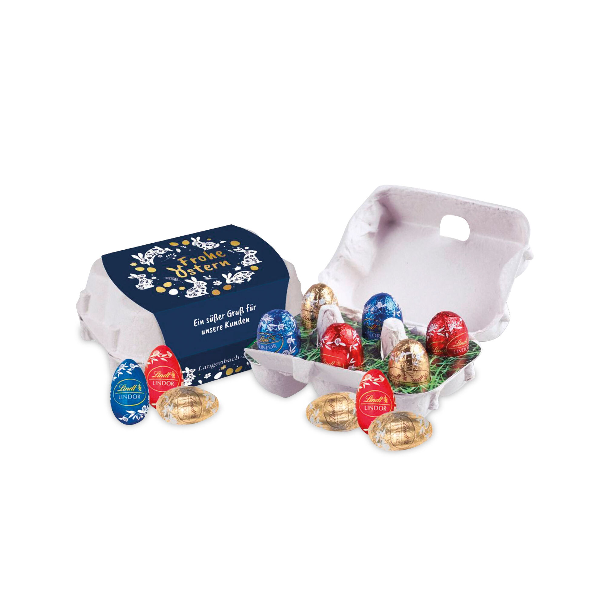 Lindt Lindor Ostereier 30 g FSC Innenkarton mit Grasoptik