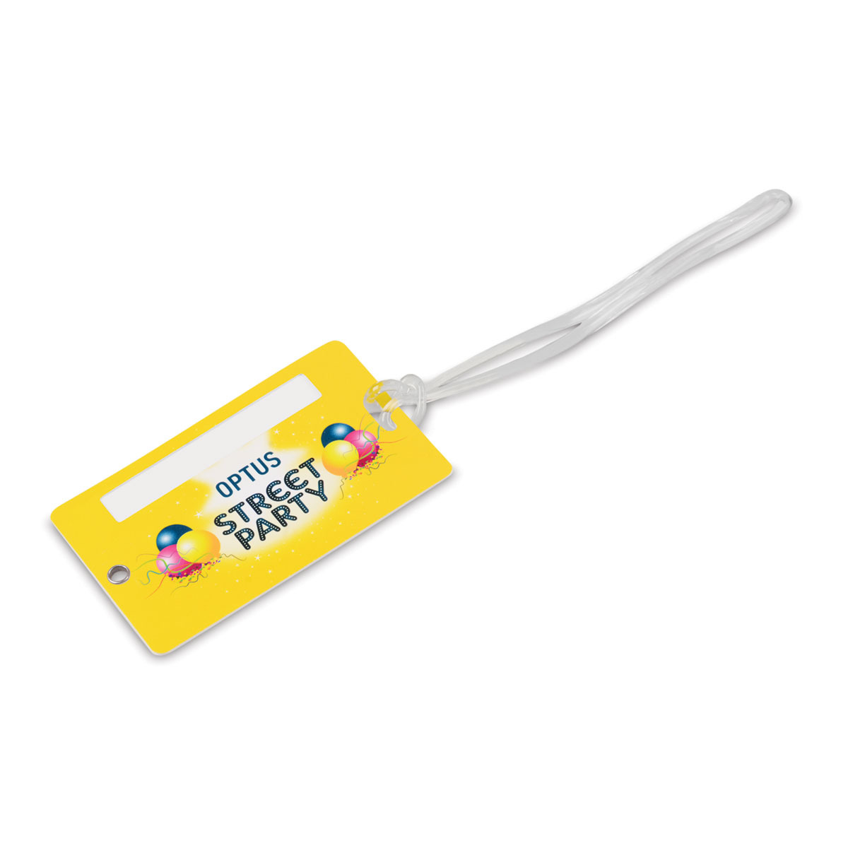 Luggage tag Kieran white plastic 8.6 x 5.4 x 0.76 cm