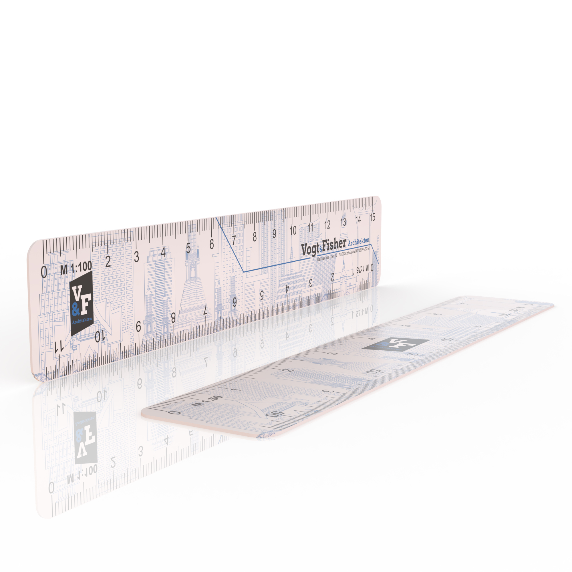 Reduktionslineal Hart-PVC 16 x 3 cm Made in Germany