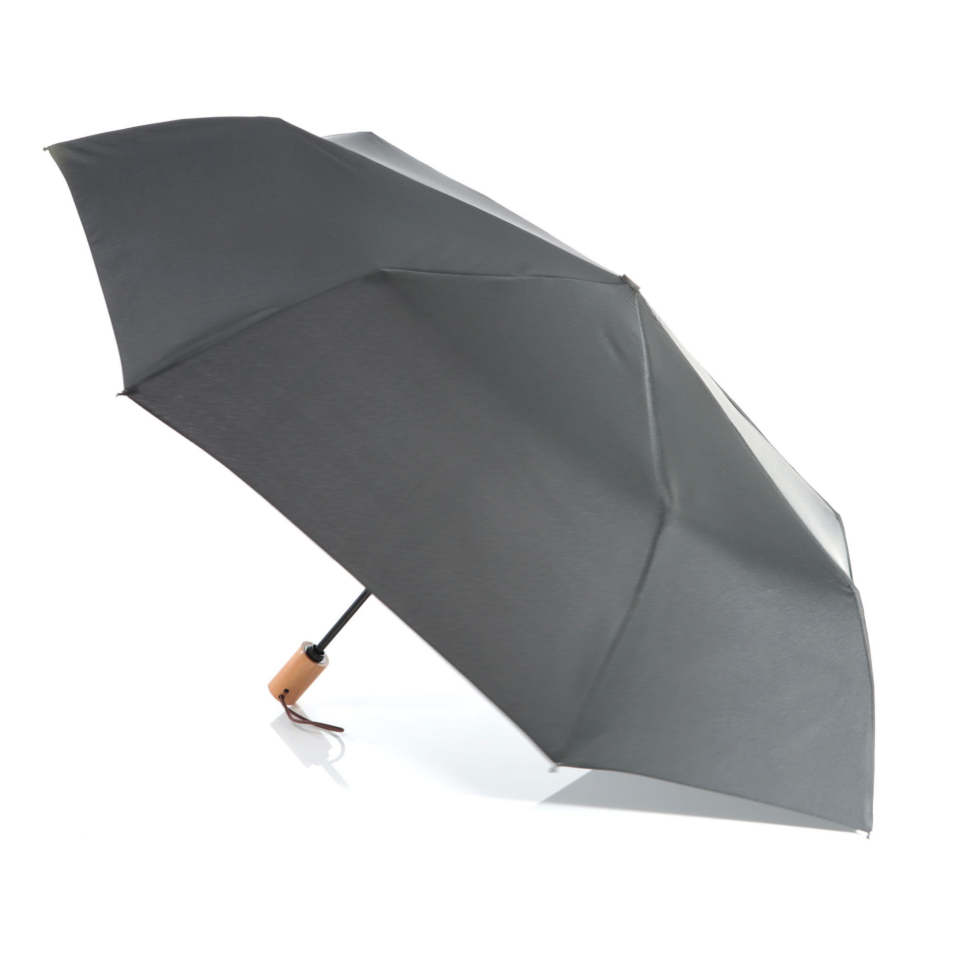 Parapluie de poche acier/fibre de verre/ PET recyclé/bois windproof