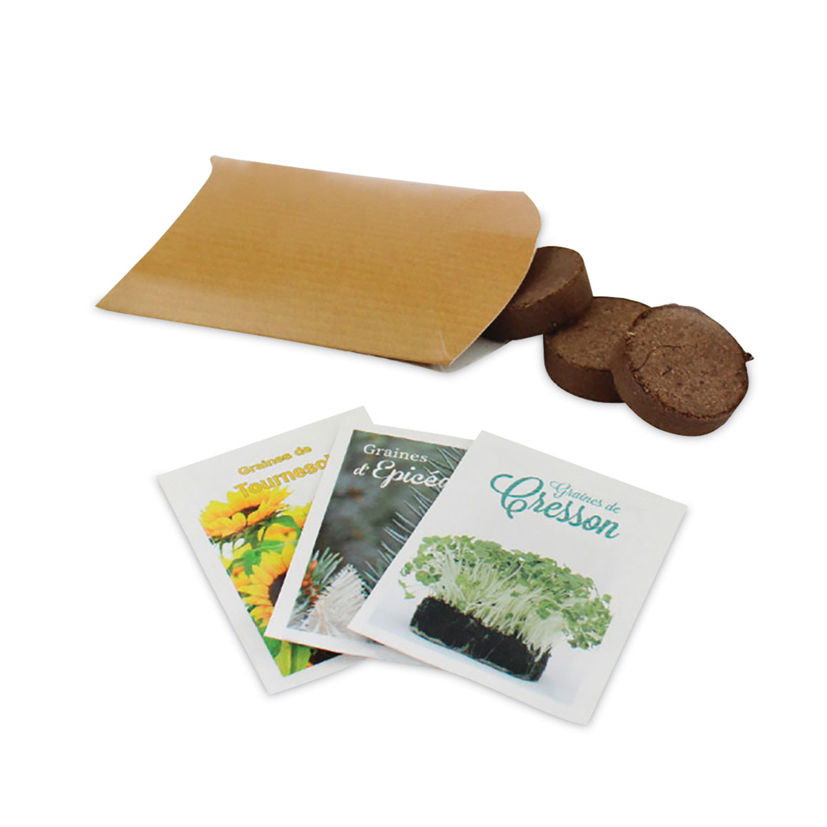 Set de 3 plants de cresson de Capucine, basilic, ciboulette EU Made