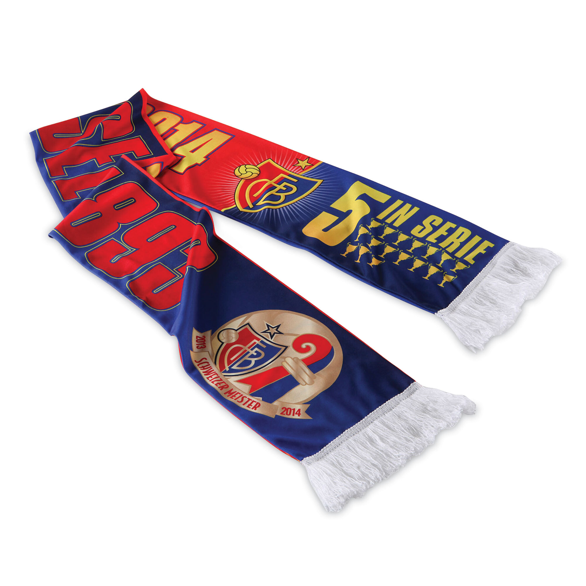 Fan scarf polyester 110 g/m² 17 x 130 cm with fringes Made in Turkey