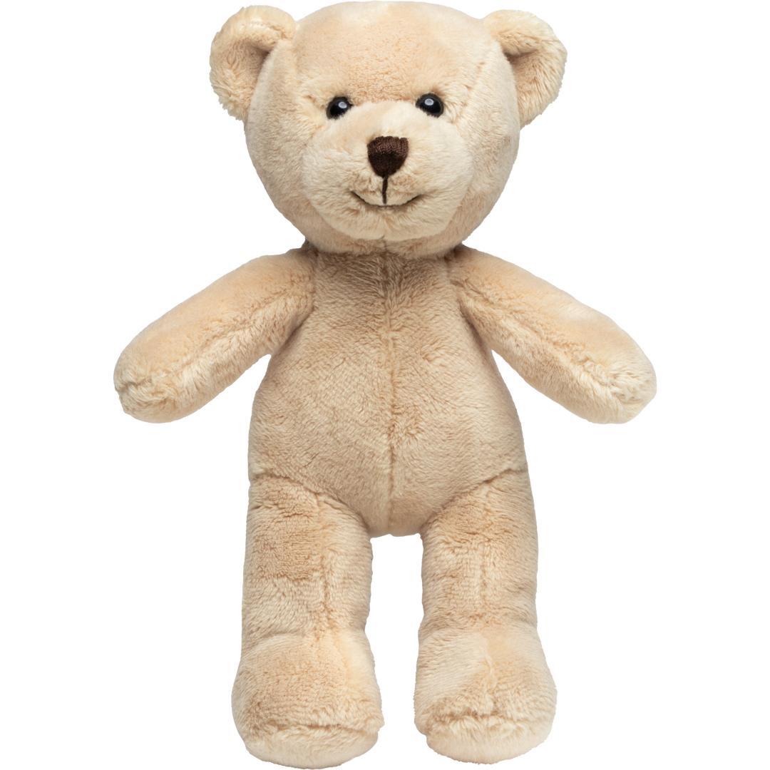 Plush toy bear Travis 13 cm with colorful triangular scarf