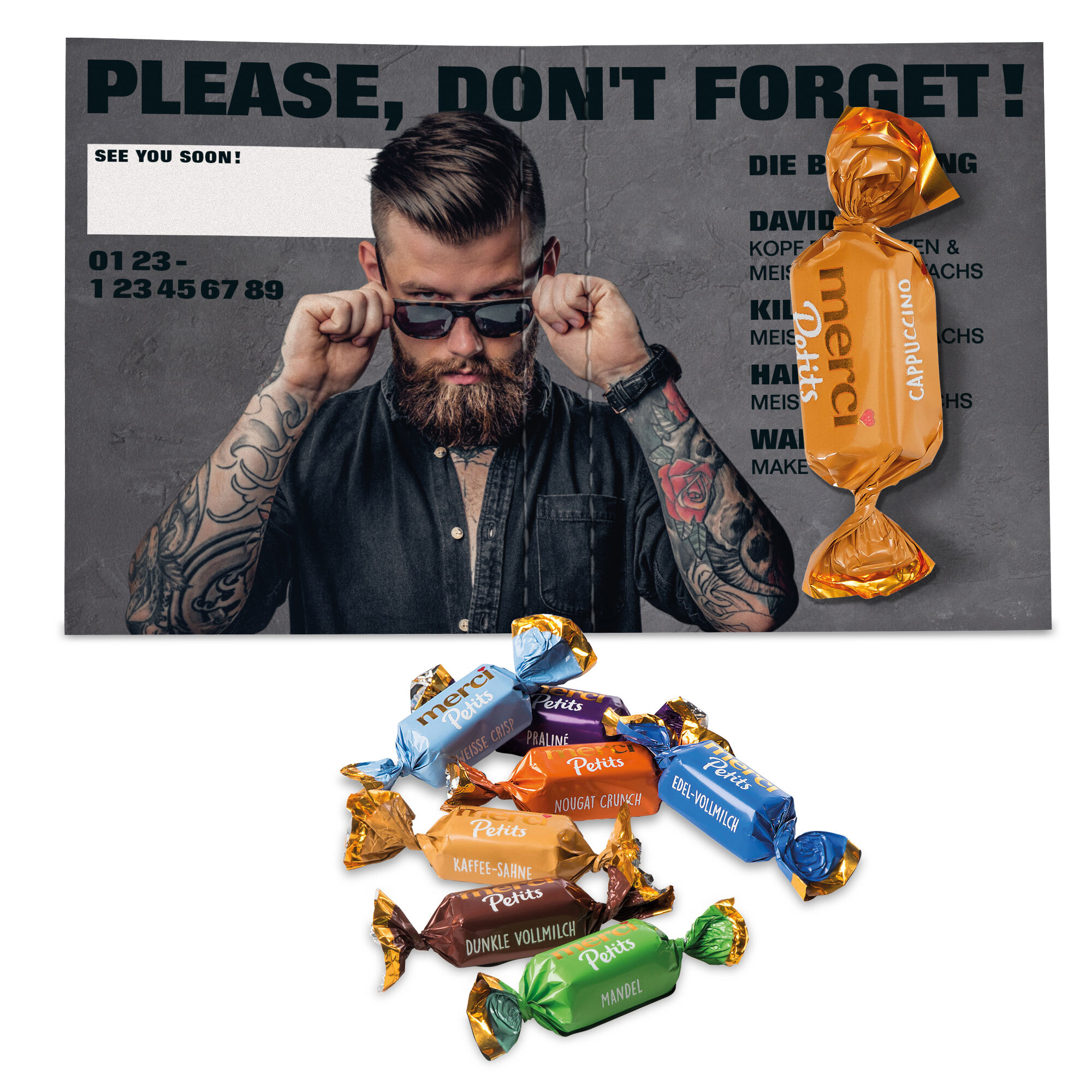 Merci Petits 1 Stück pro Faltkarte 3 Monate haltbar