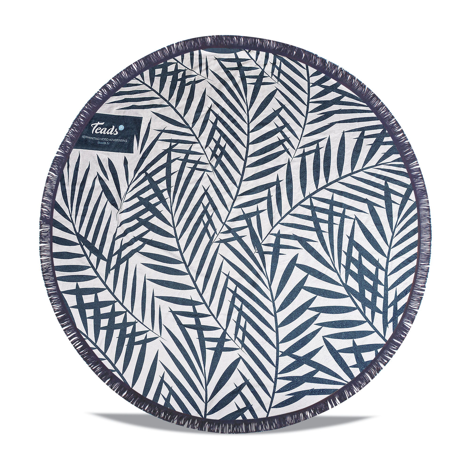 Serviette ronde en velours avec franges en impression numérique Ø 150 cm 300 g/m
