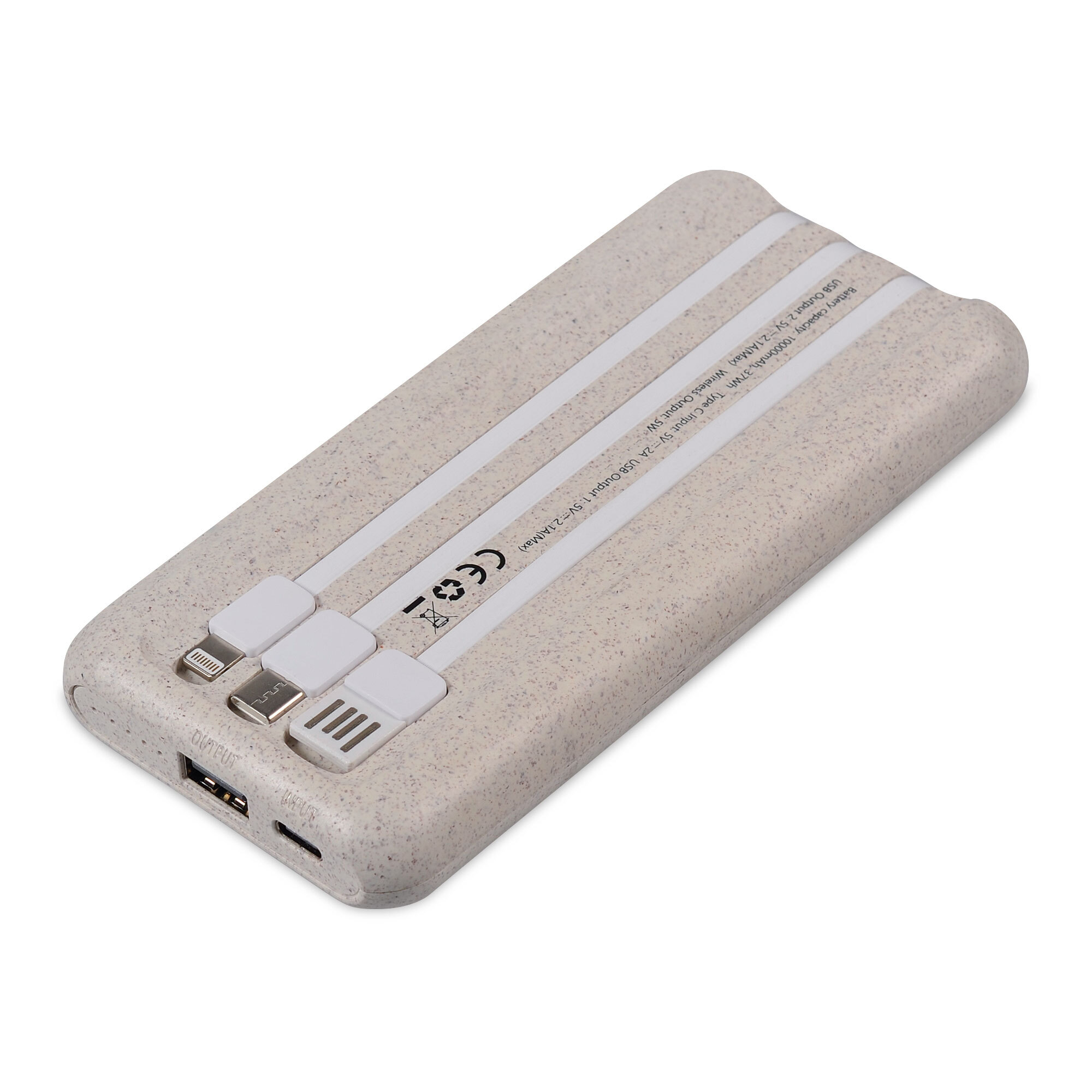 Powerbank All-in-One Weizenstroh USB, Type C, Lightning Output