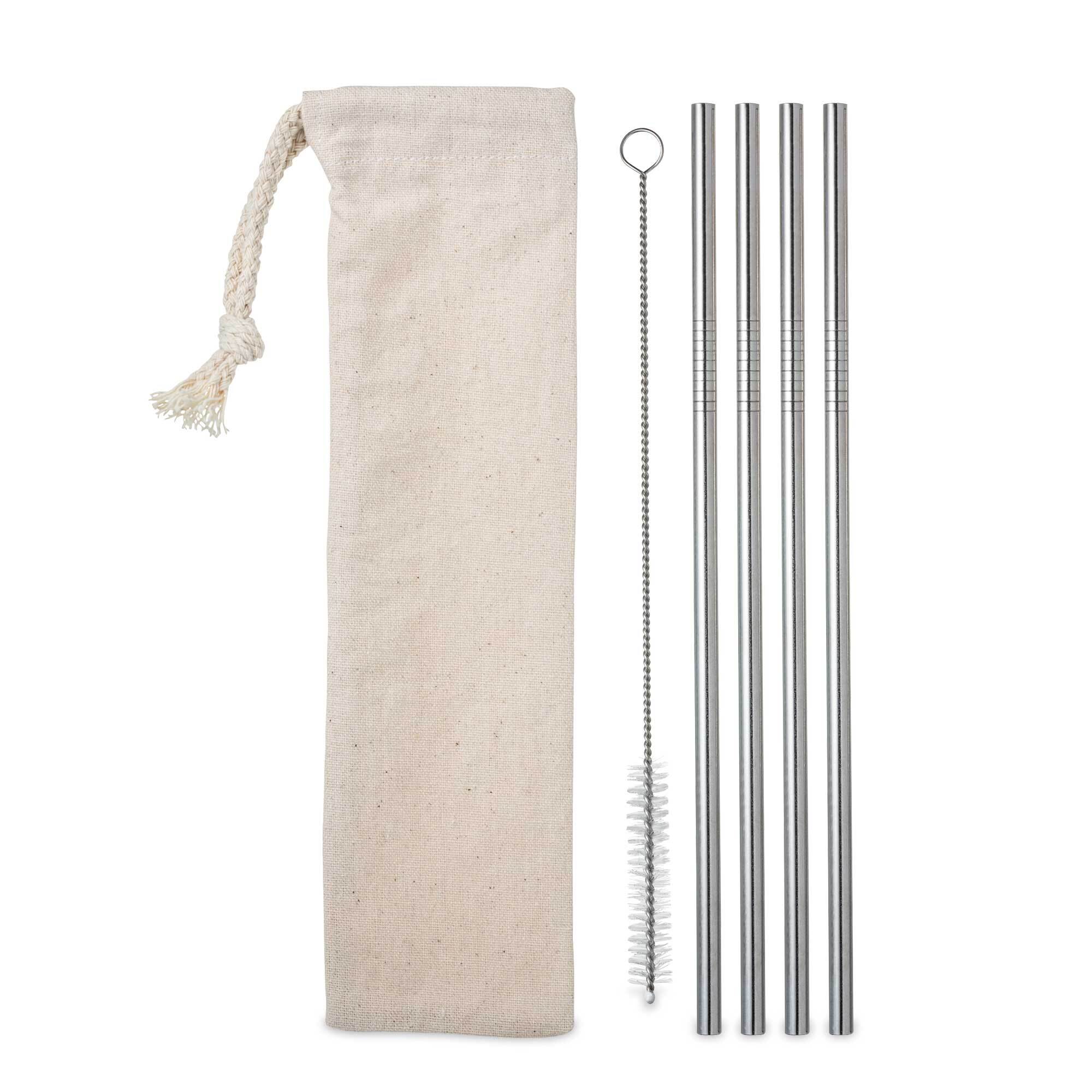 Set de 4 pailles Ayana en acier inoxydable avec brosse de nettoyage