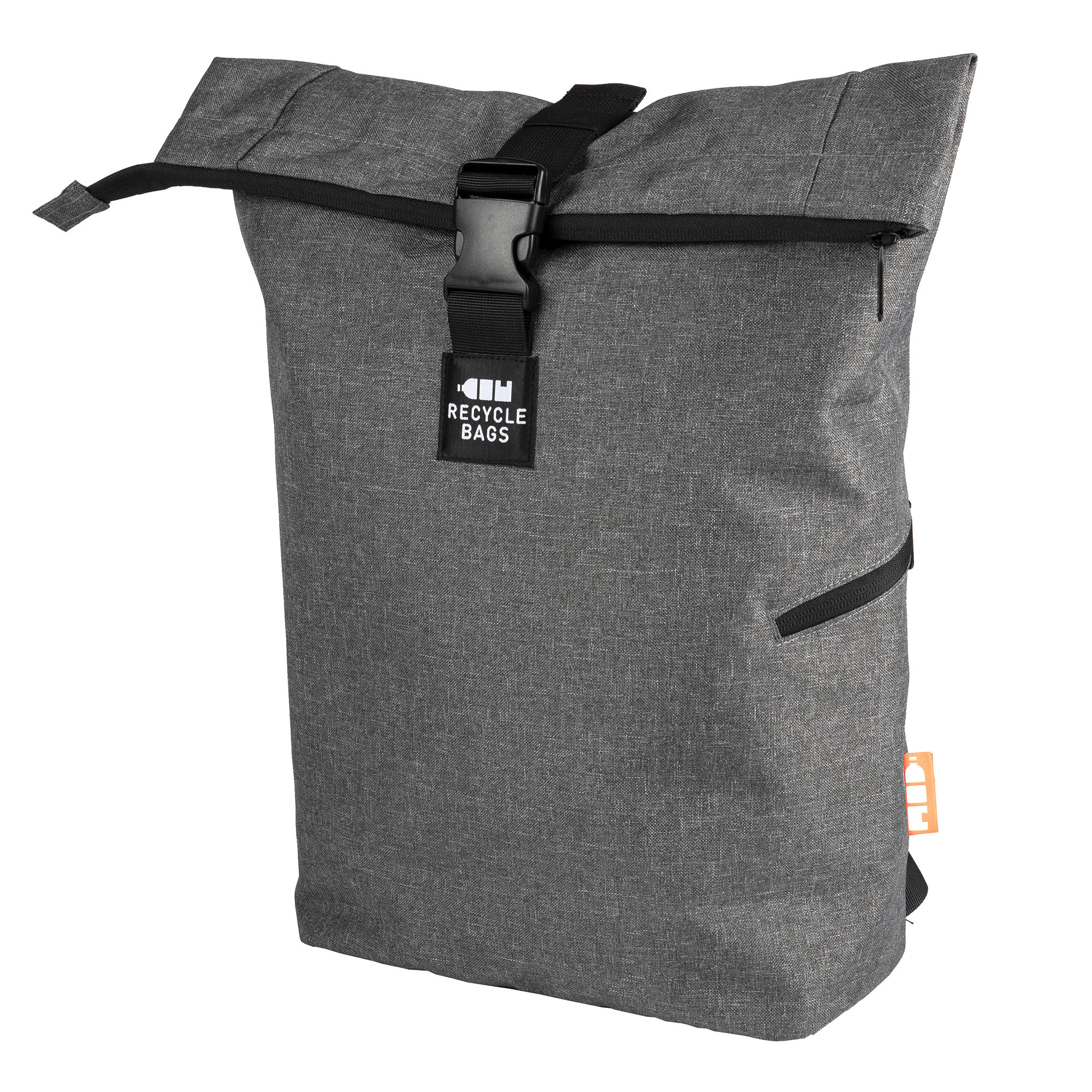 Rucksack rPET 600D 53 x 28 cm Rolltop-Verschluss 3 Farben