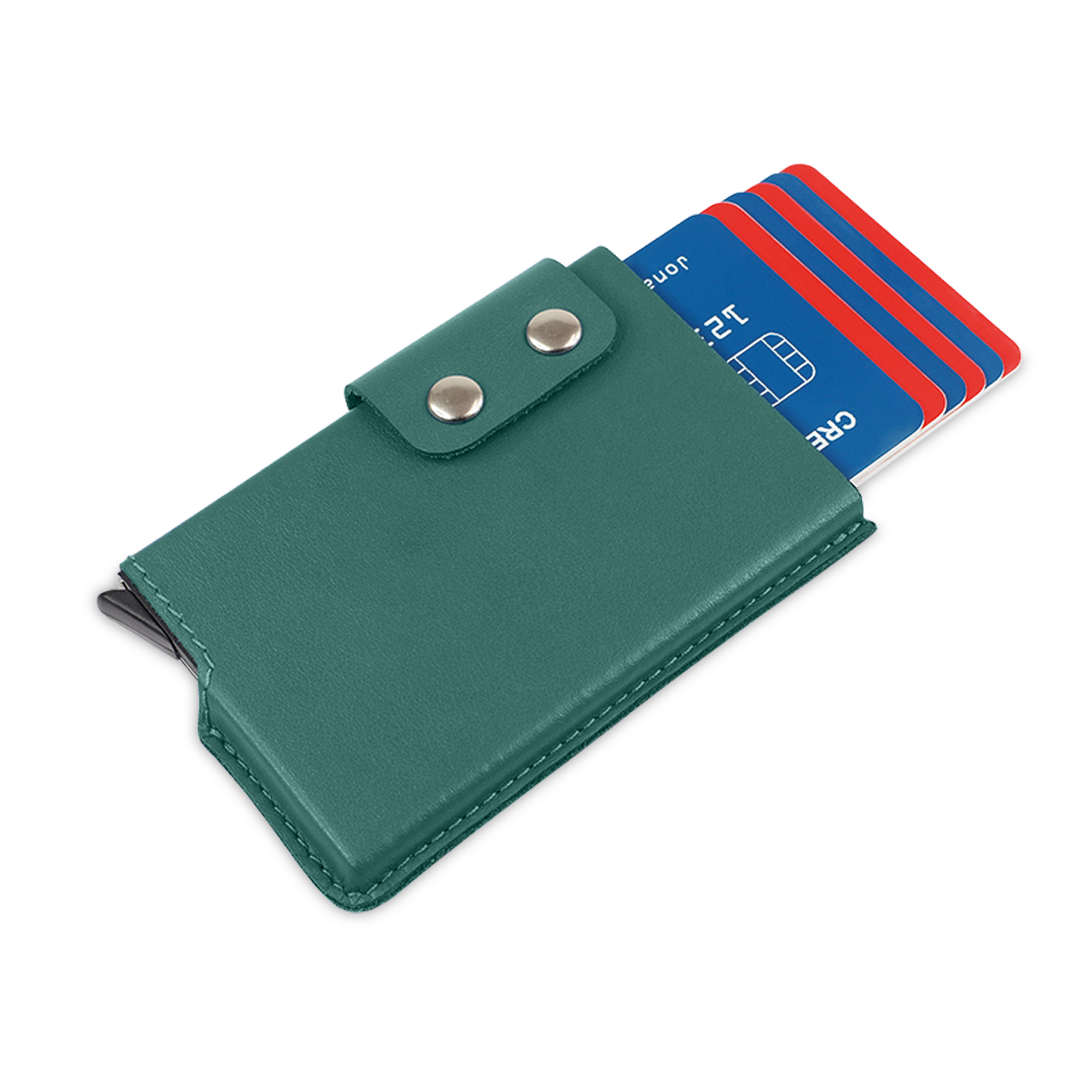 Porte-cartes RFID avec porte-monnaie Cuir/aluminium Made in EU