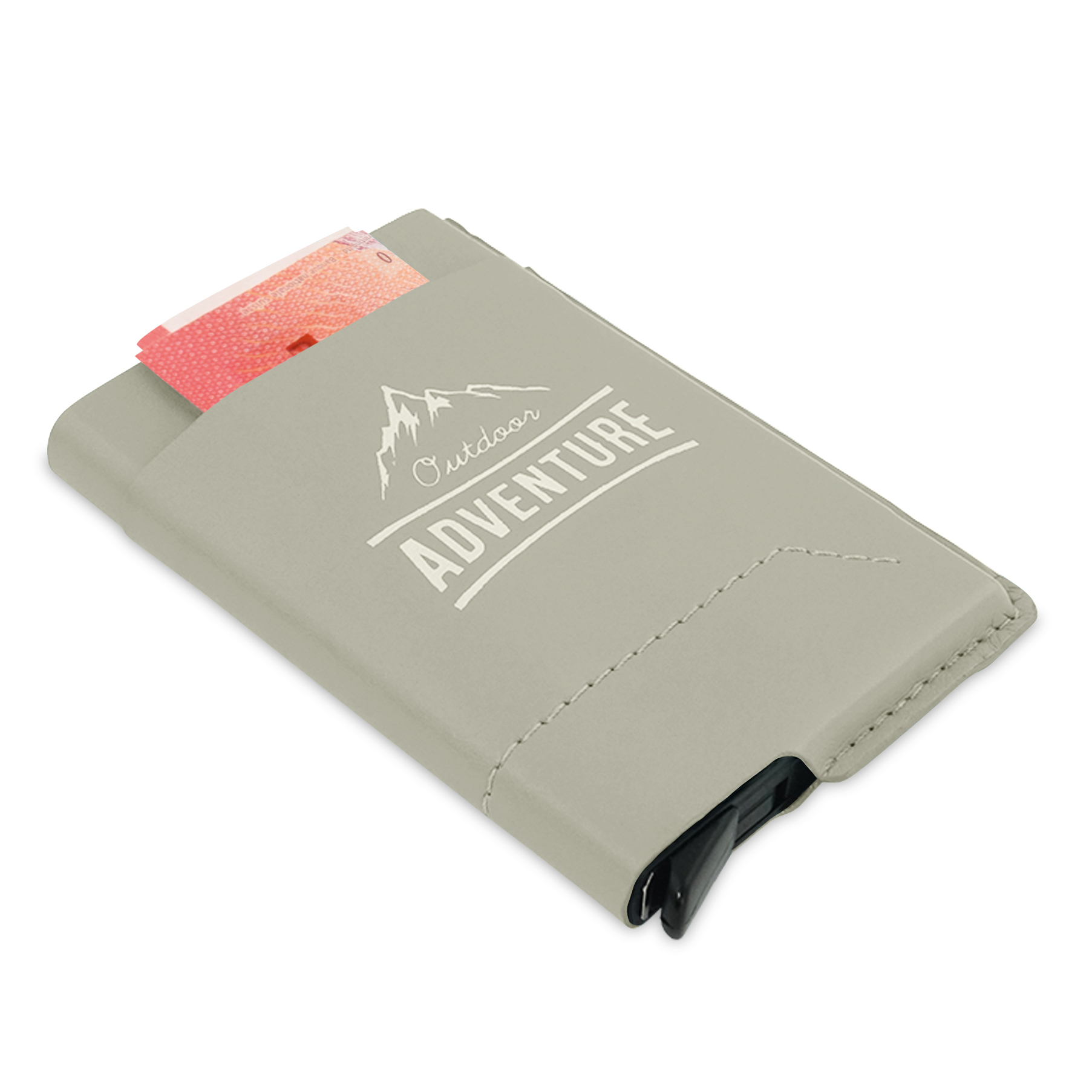 Porte-cartes RFID avec compartiment pour billets Cuir synthétique/aluminium Made in EU