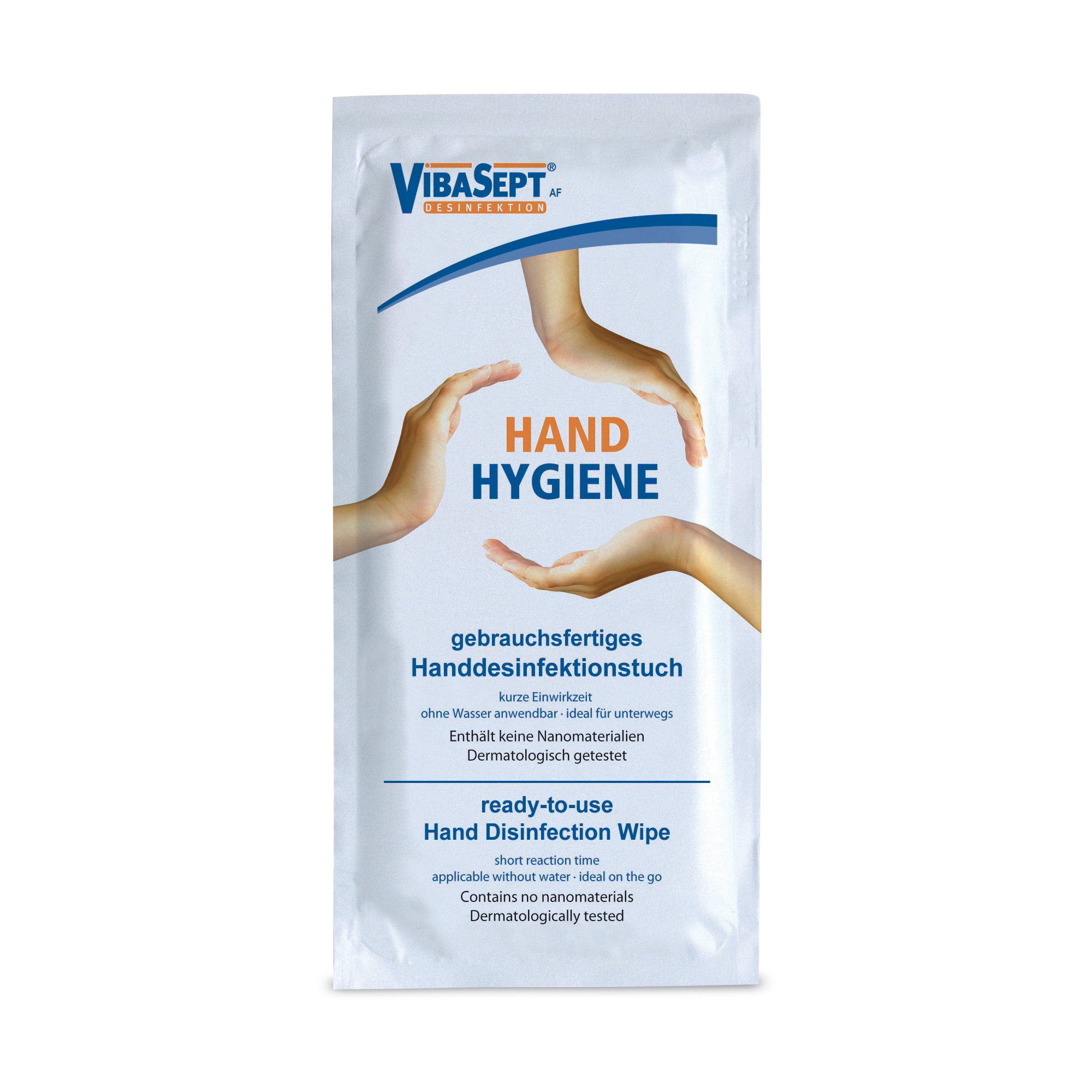 Lingette désinfectante pour les mains Viscosevlies 51% alcoolant. Fabriqué en Allemagne