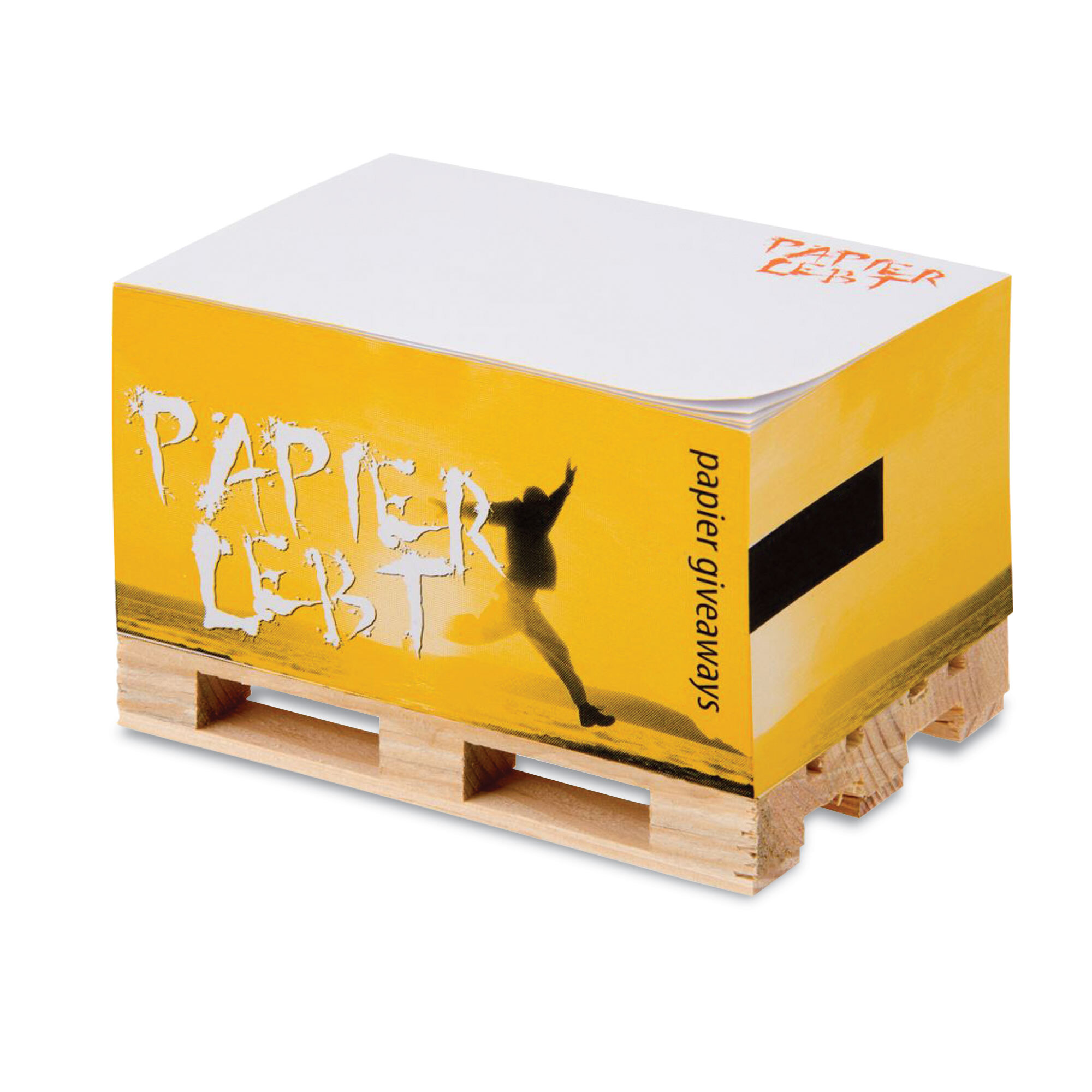 Carrés de notes sur palette en bois collés en bout 90 g/m² Made in EU