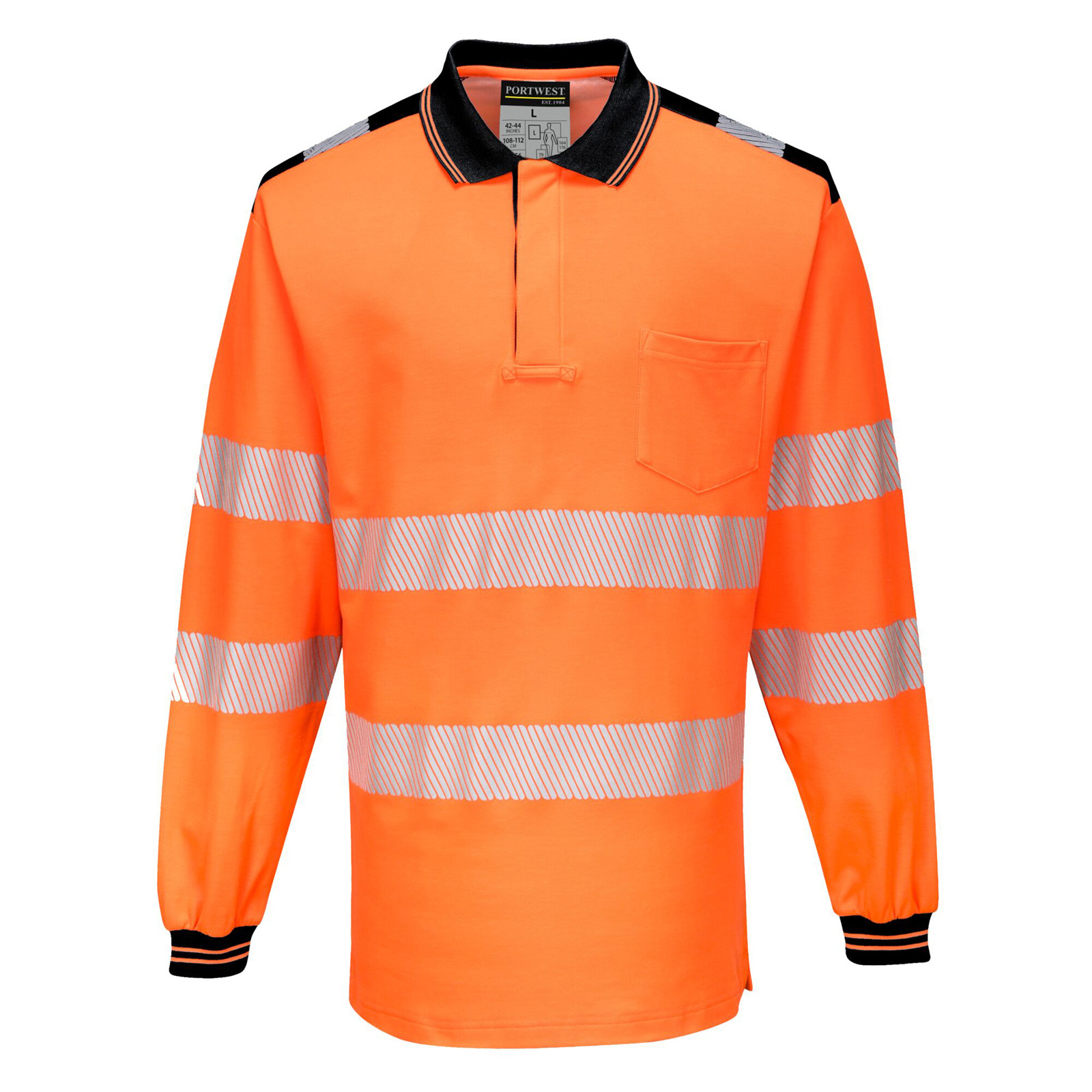 Portwest Herren Poloshirt Langarm EN ISO 20471 Klasse 3