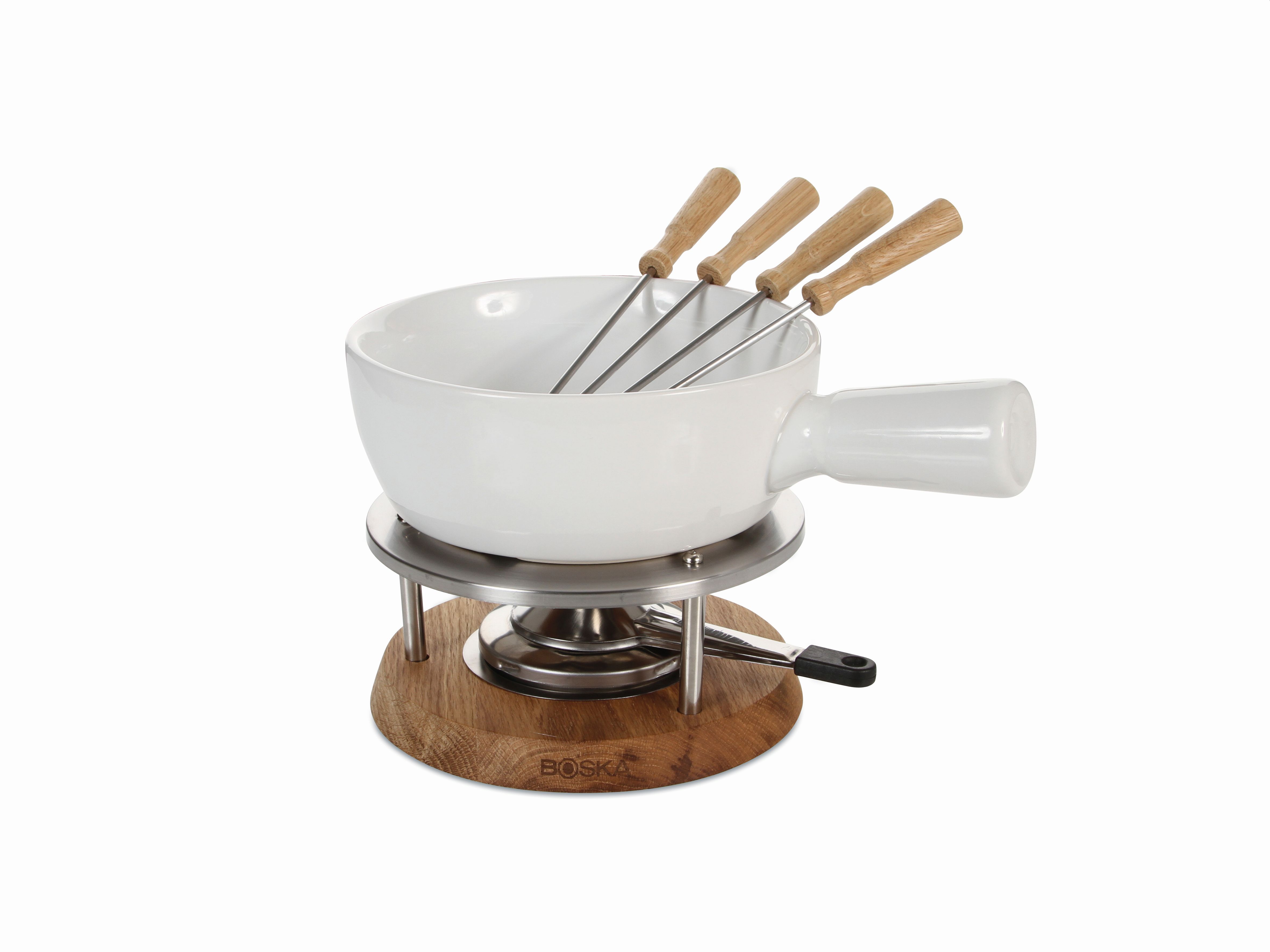 Set à fondue avec réchaud caquelon et 4 pcs. Fourchettes à fondue