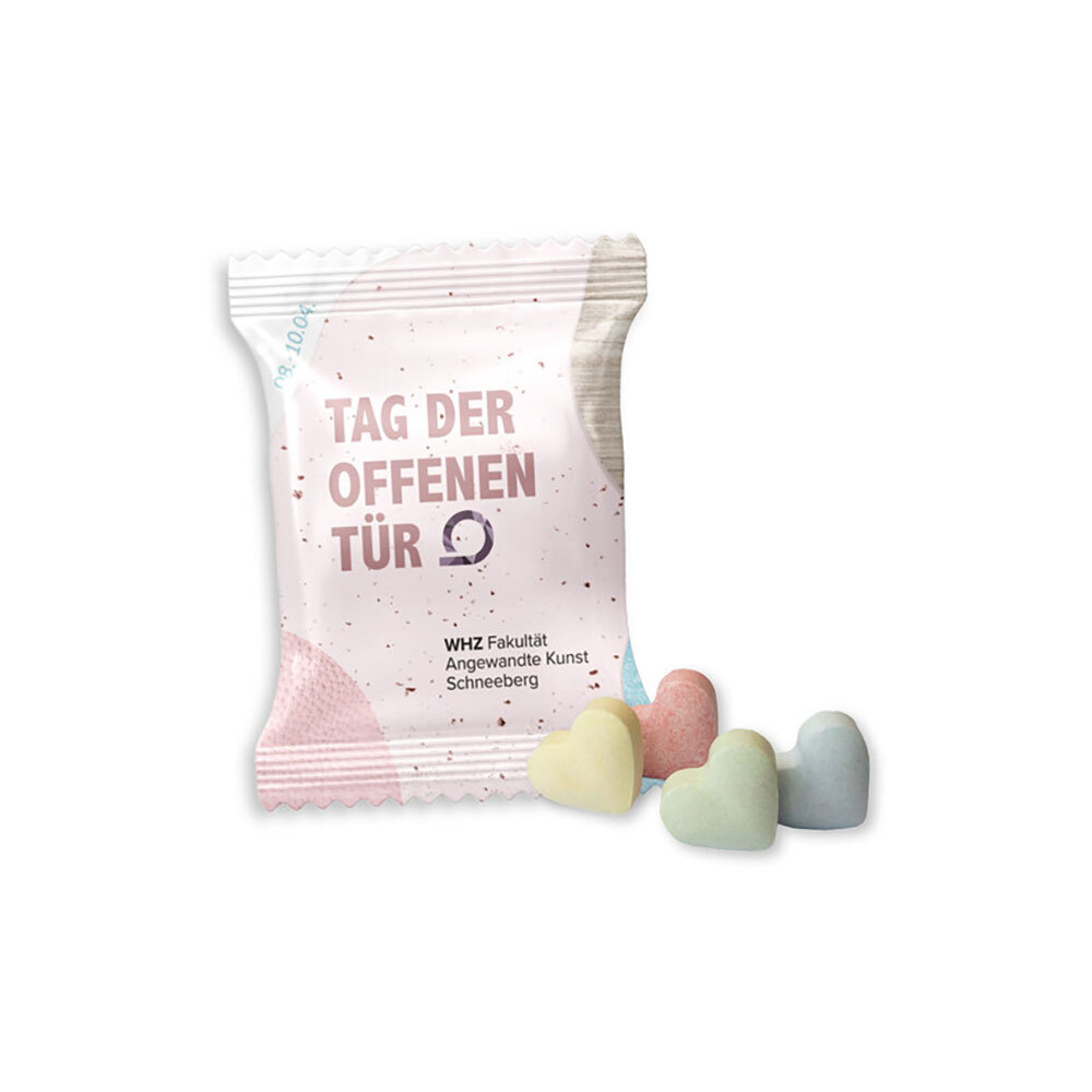 Cœurs de glucose multicolores avec 6 petits cœurs colorés