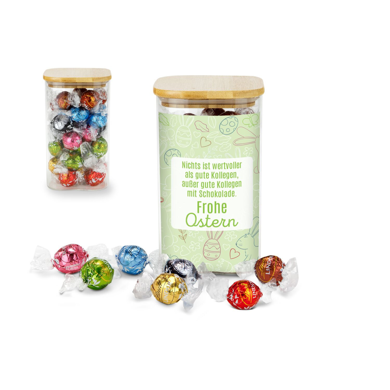 Lindor Glas gefüllt mit 35 Stück zartschmelzenden Lindor Kugeln