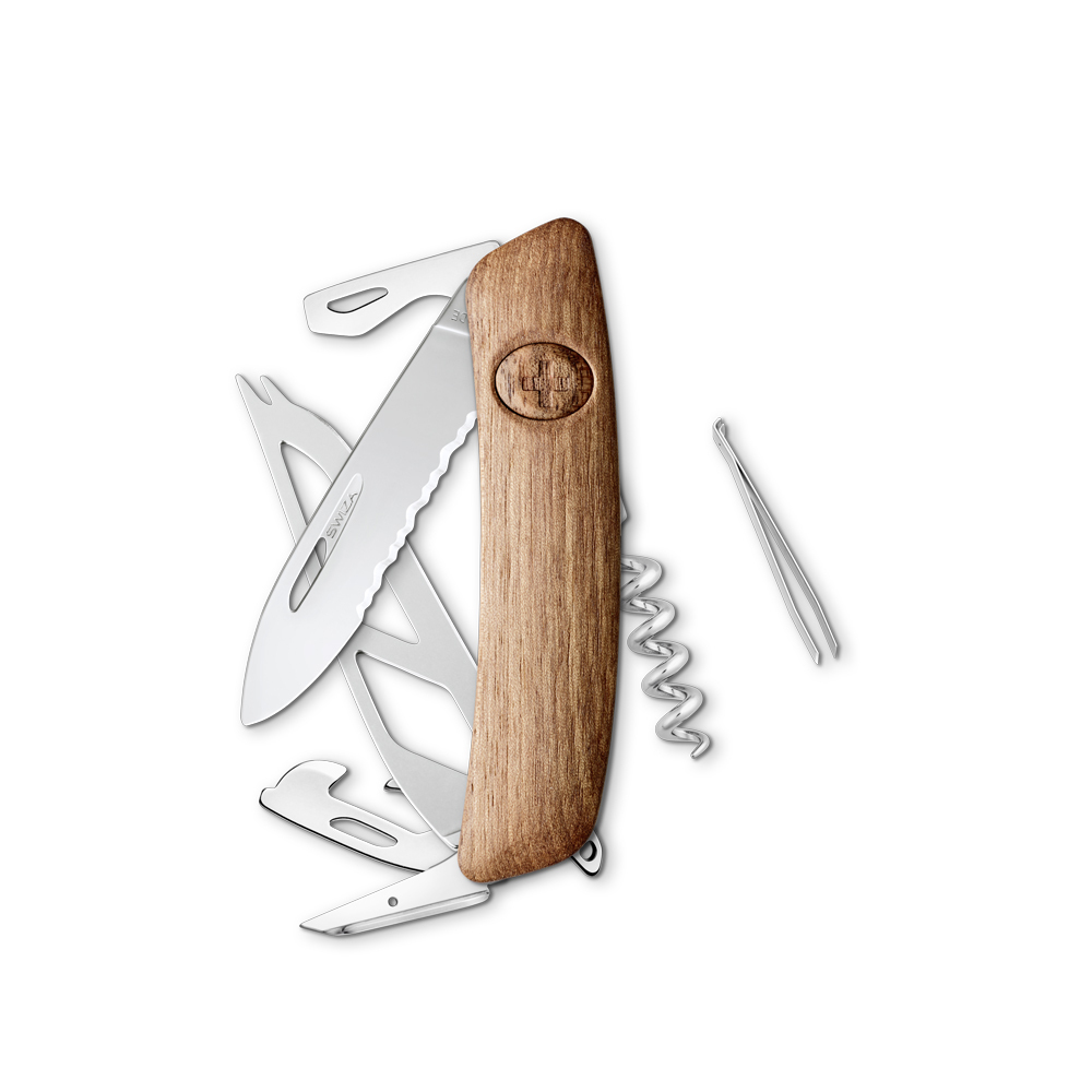 Swiza couteau de poche CH05 TR 13 fonctions comme lame à fromage coque en bois