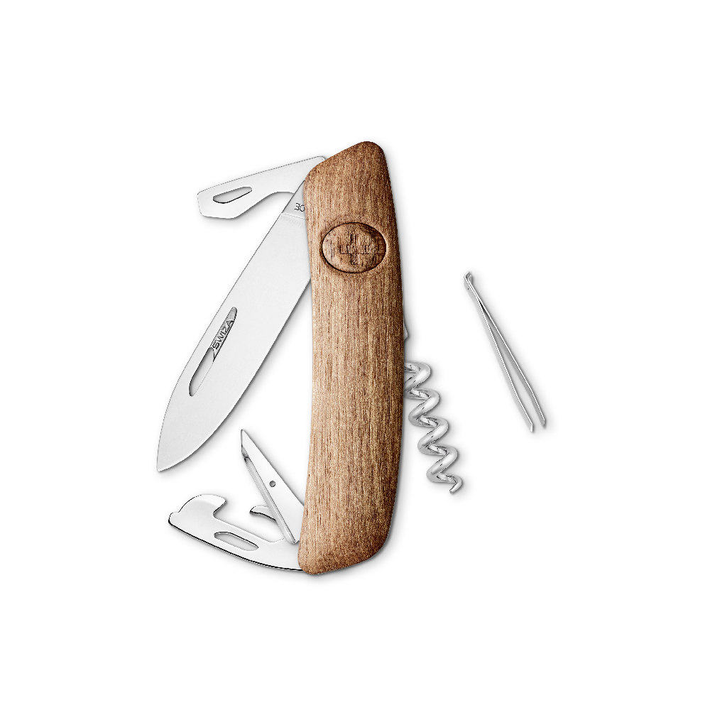 Swiza Taschenmesser D03 mit 11 Funktionen Holzschale