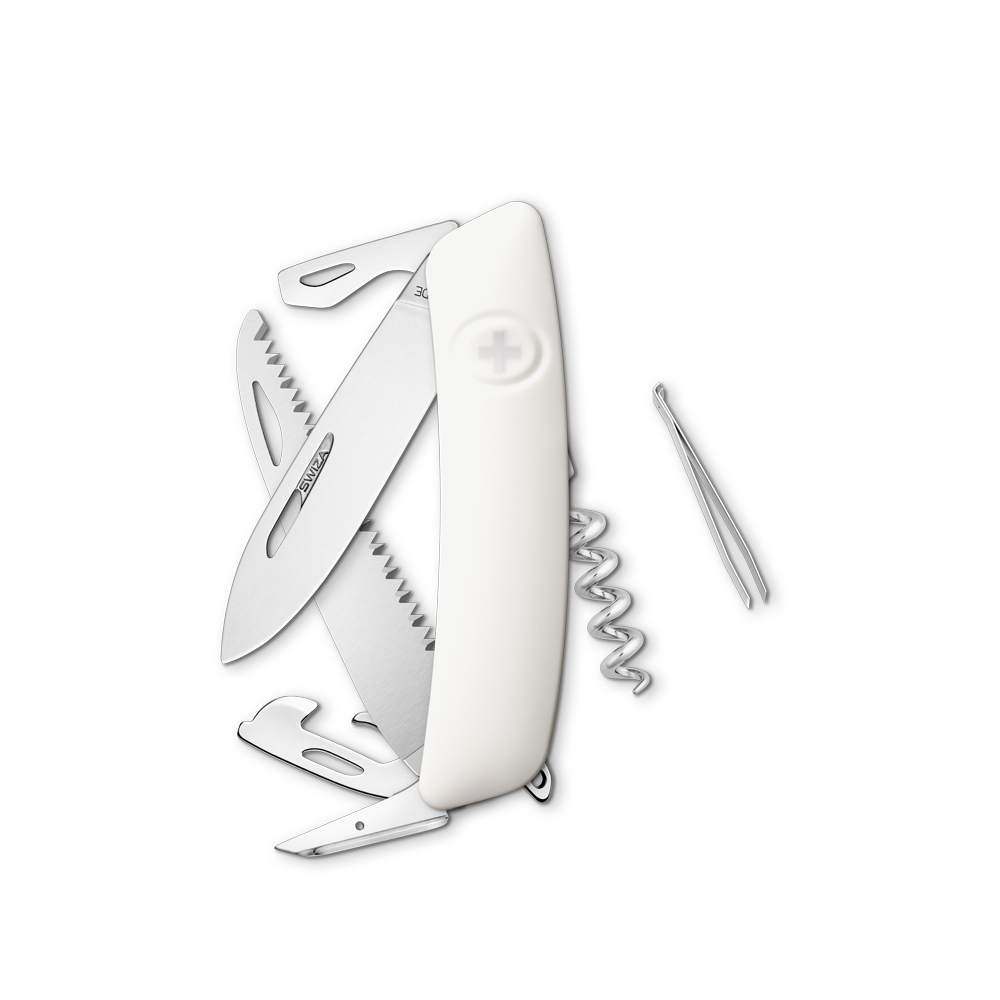 Swiza Taschenmesser D05 R für Camper mit 13 Funktionen Soft-Touch Oberfläche