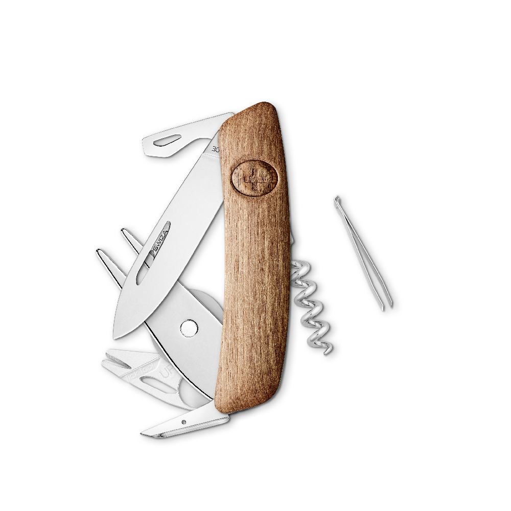 Swiza Taschenmesser GO05TT mit 10 Funktionen Holzschale