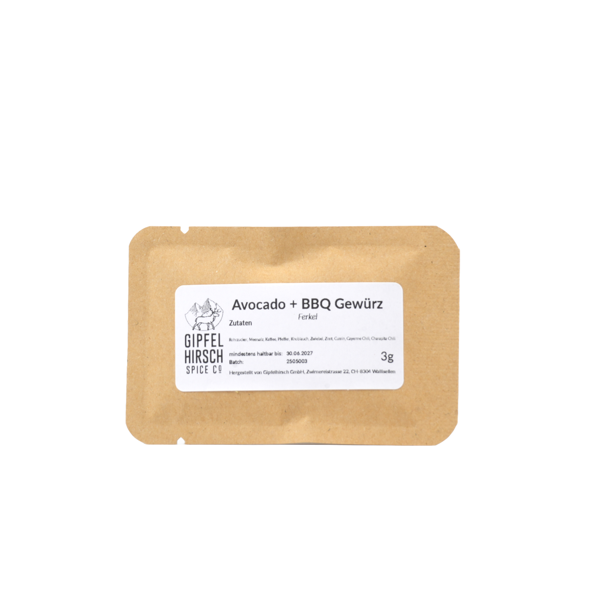 Gipfelhirsch Gewürzmischung im Probier-Kraftbeutel 10 ml Swiss Made