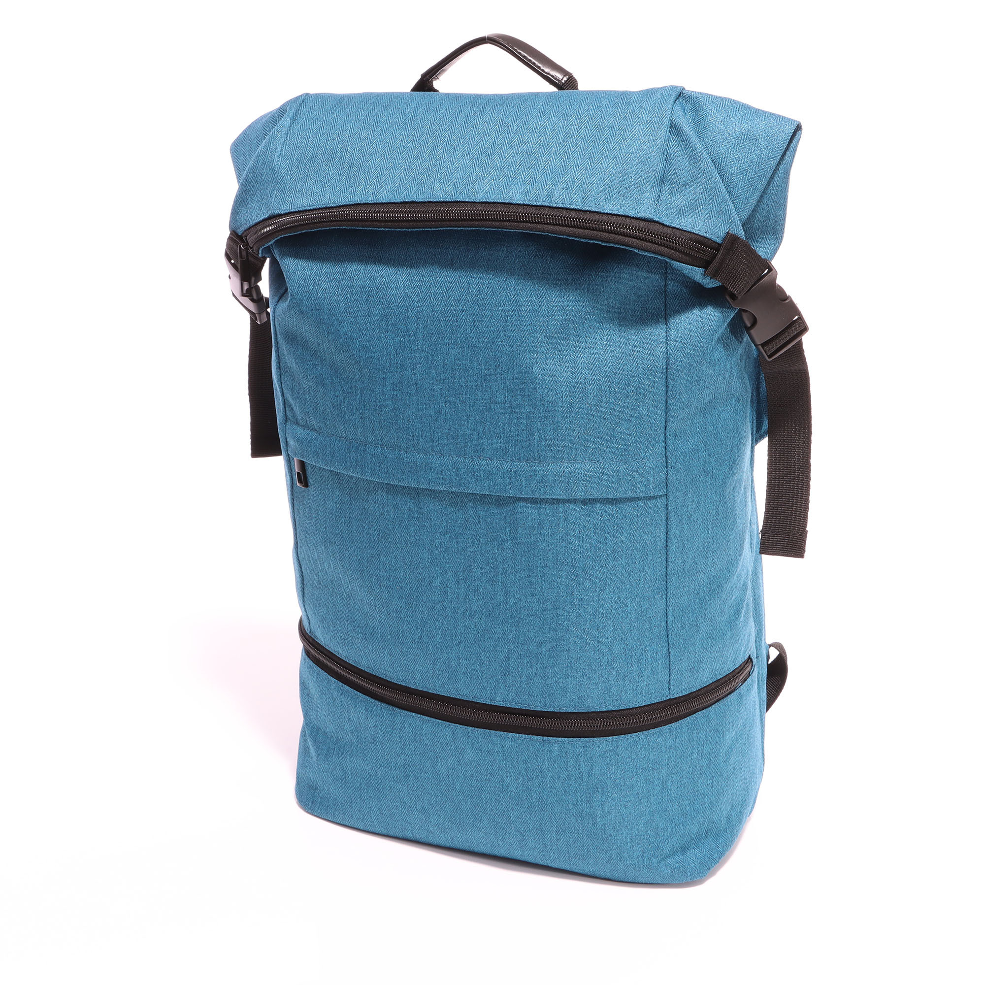 Rucksack mit Rollverschluss und diversen Fächern