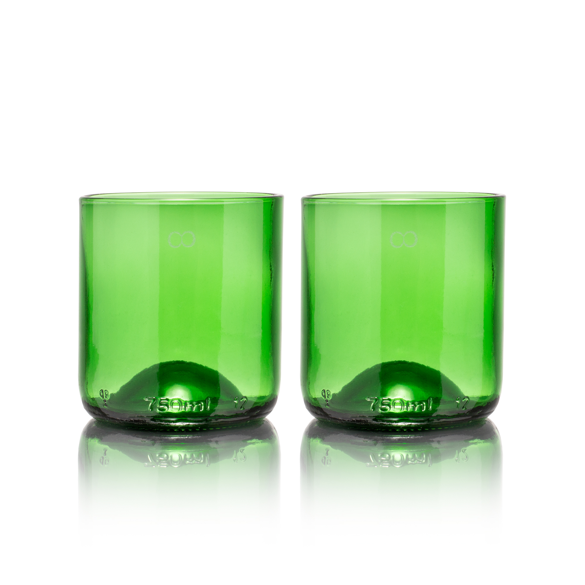 Drinking glass set of 2 made from upcycled glass 175 ml