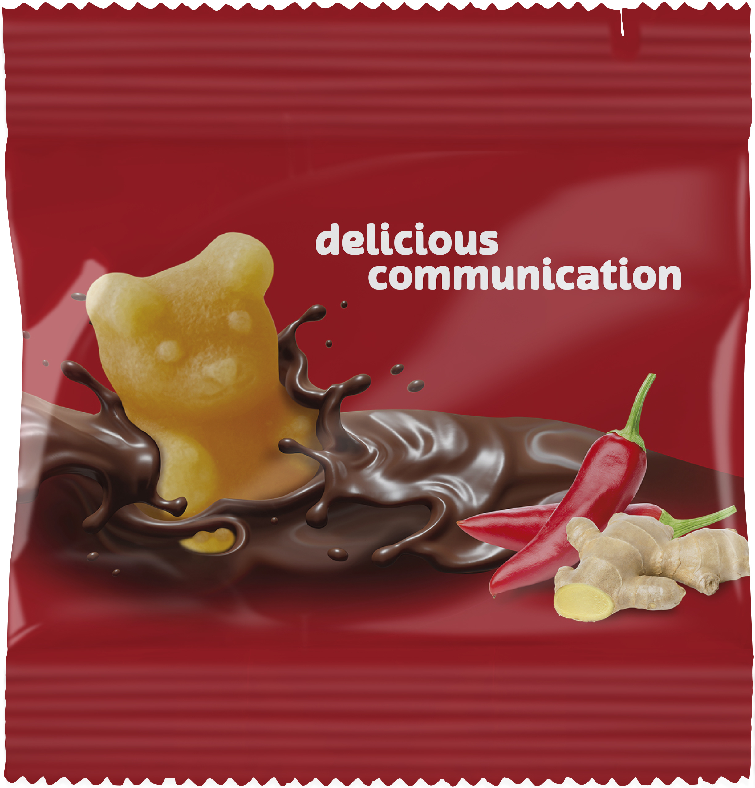 Chocolate fruit gum bears in FSC paper bags 22 g