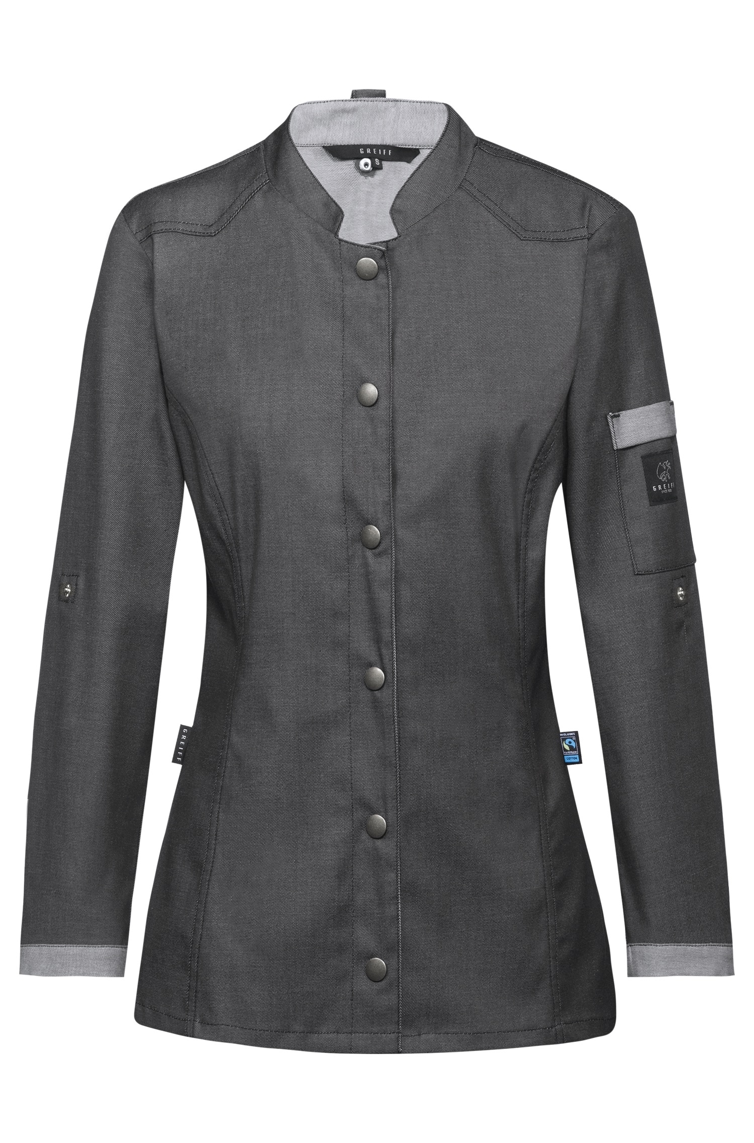 Greiff Damen Kochjacke Bikerstyle Baumwolle/Polyester 240 g/m²