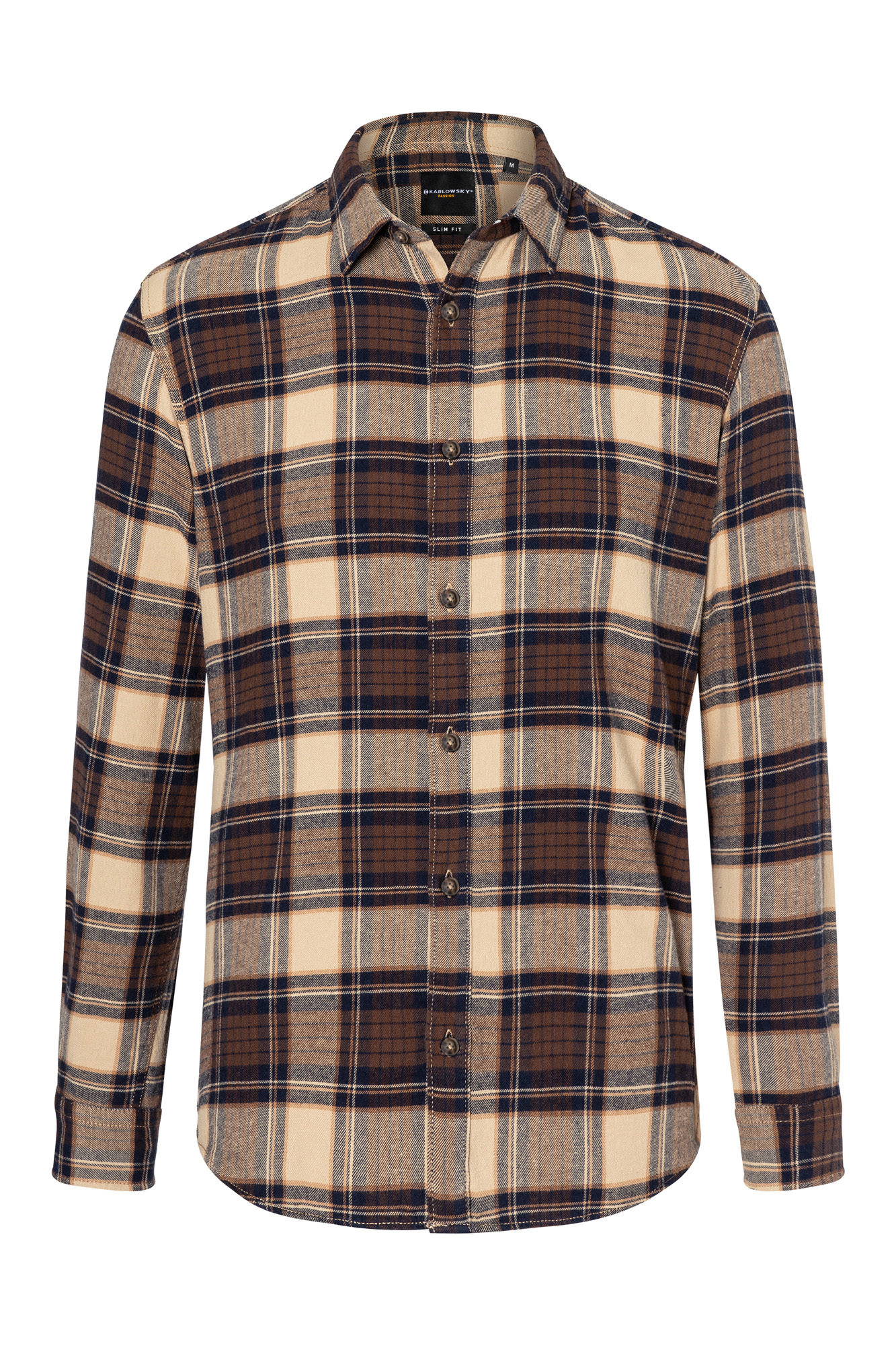 Karlowsky Herren Karohemd Polyester/Baumwolle 110 g/m²