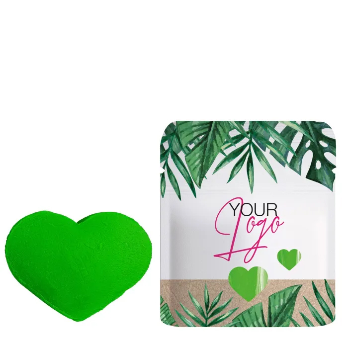 Heart-shaped vegan putty 20 g in a zipper paper bag